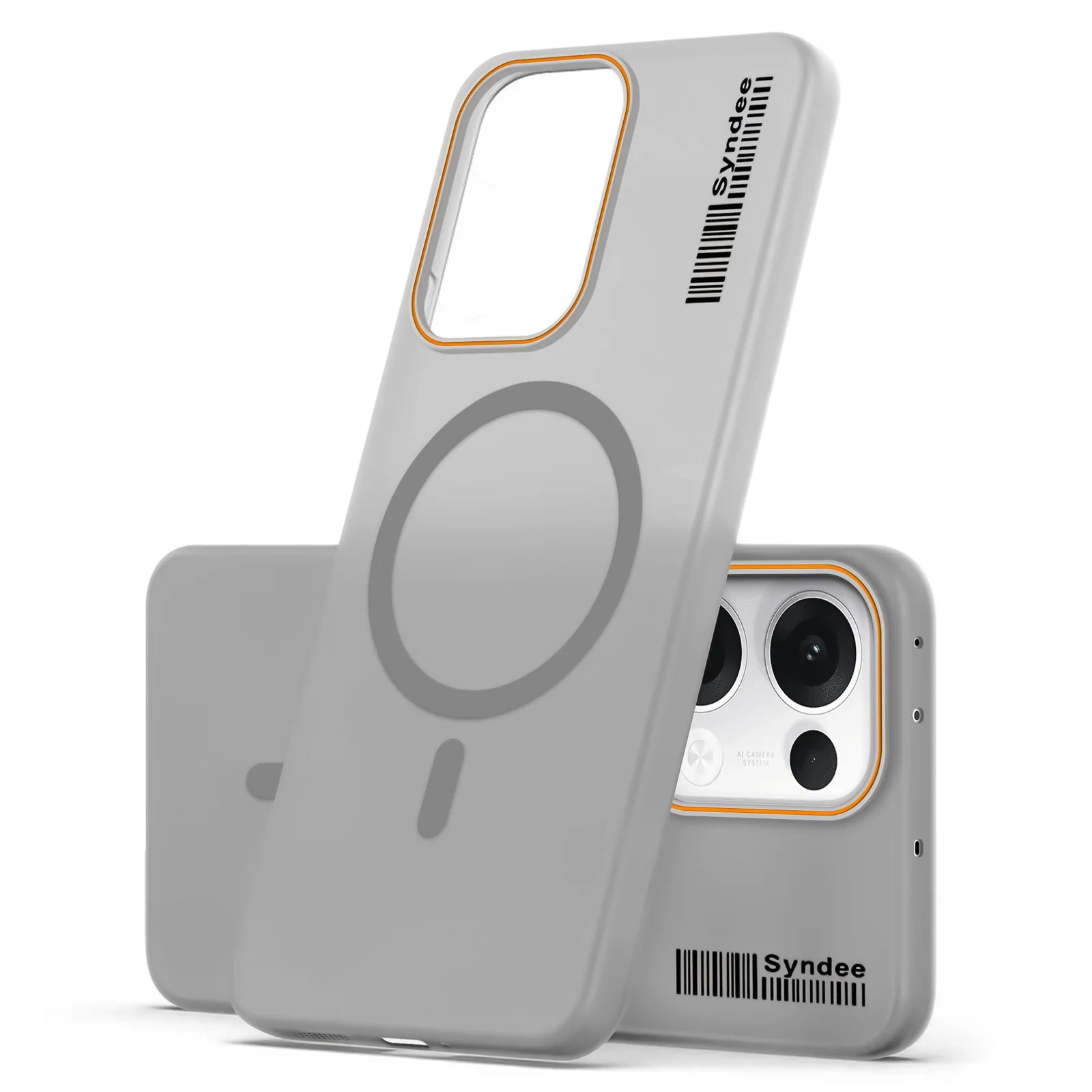 DL3 Mobilak Matte MagSafe-Compatible Magnetic Case for OPPO Reno 13 5G with Camera Protection and Ring Holder - Gray