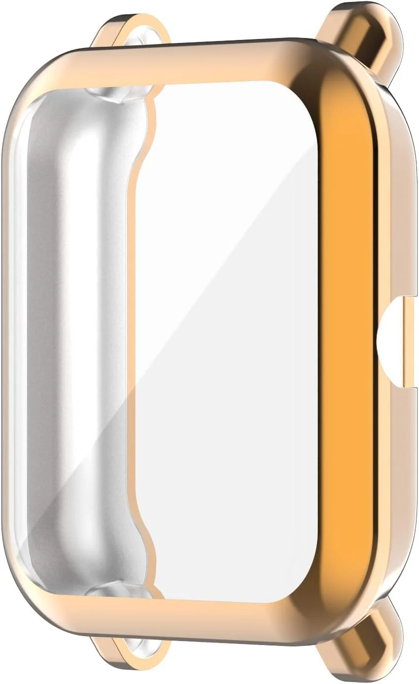 DL3 Mobilak Case Compatible with Amazfit GTS 2 Mini/Bip U Pro/Bip S/Bip Lite Case All-Around Screen Protector Watch Soft TPU Shockproof Cover Slim Guard Thin Bumper Shell Protector - Rose GOLD