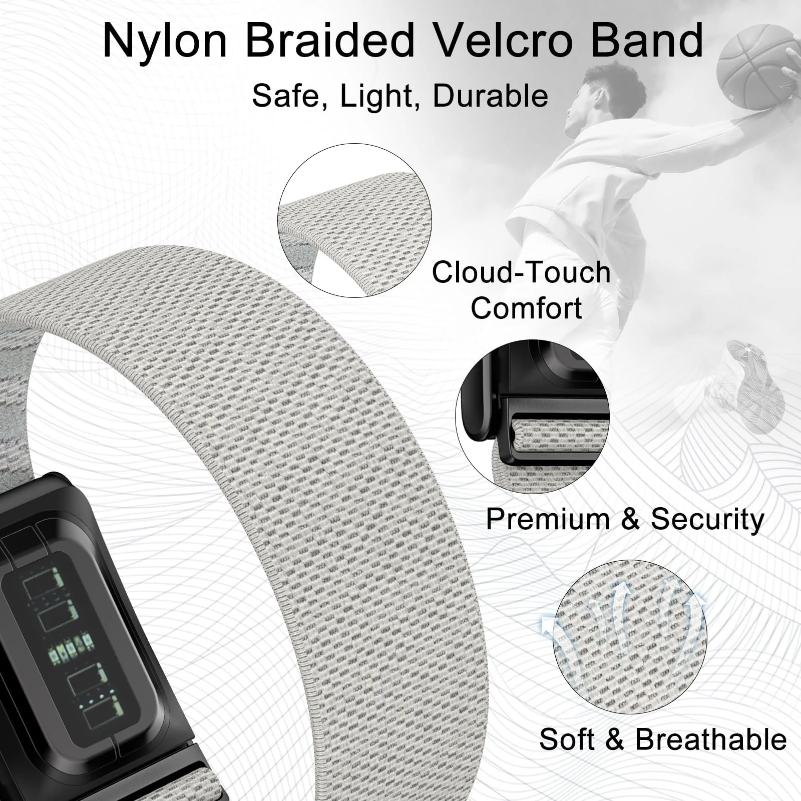 DL3 MOBILAK Replacement Watch Strap for Whoop 5.0 - A-Starlight