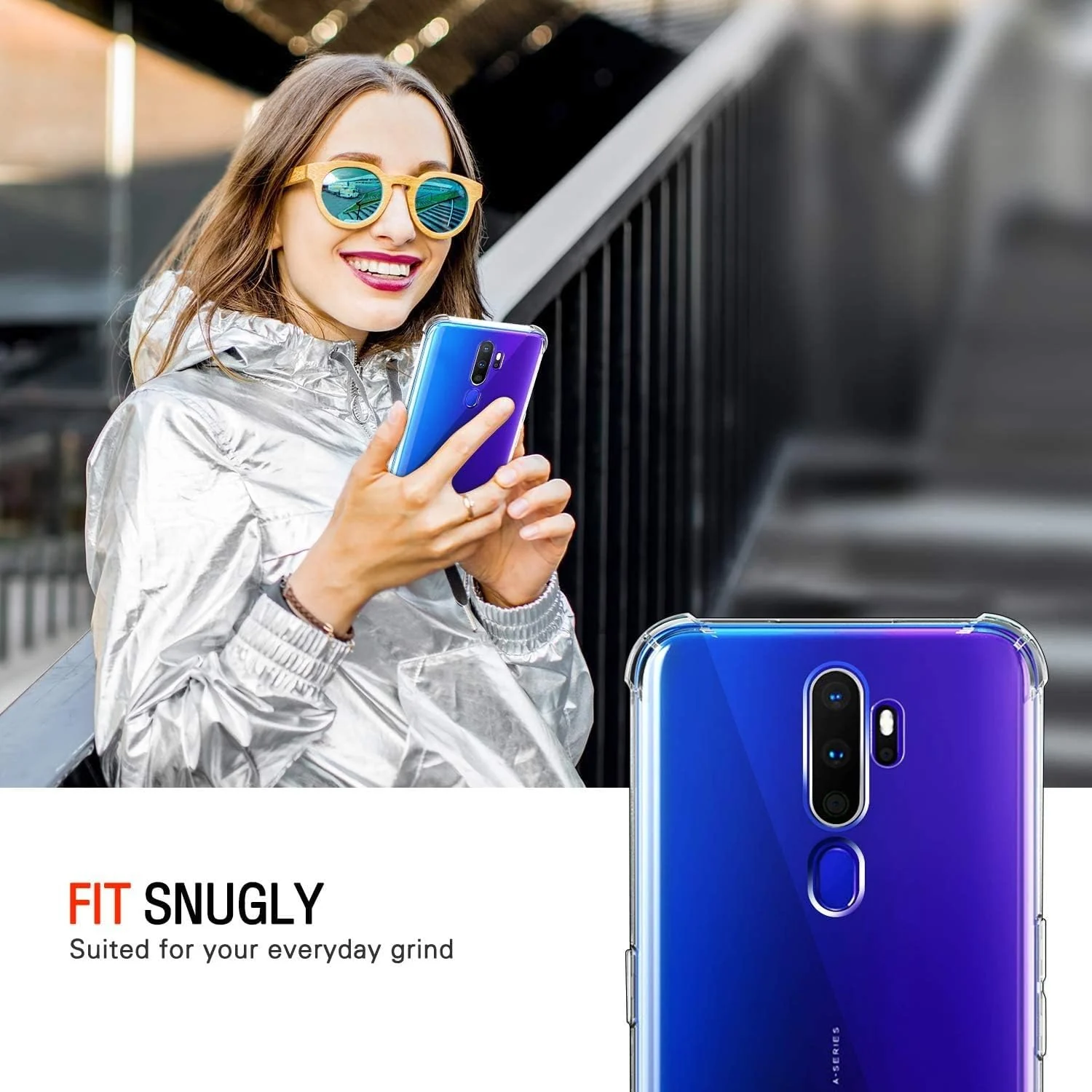 DL3 Mobilak Clear TPU Case for OPPO A9 2020 / OPPO A5 2020, Camera protection, Shock-absorbing protection, Scratch-resistant surface - Clear