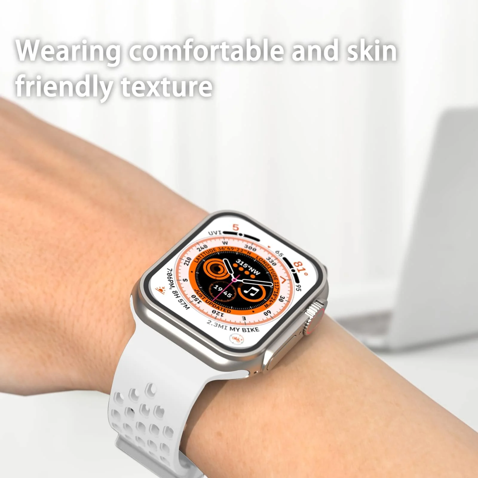 DL3 Mobilak Magnetic Bands for Apple Watch Band 49mm 46mm 45mm 44mm 42mm, Soft Silicone Magnetic Buckle Breathable Sport Watch Strap for iWatch Ultra2 Ultra SE SE2 Series 10 9 8 7 6 5 4 3 2 1 - White