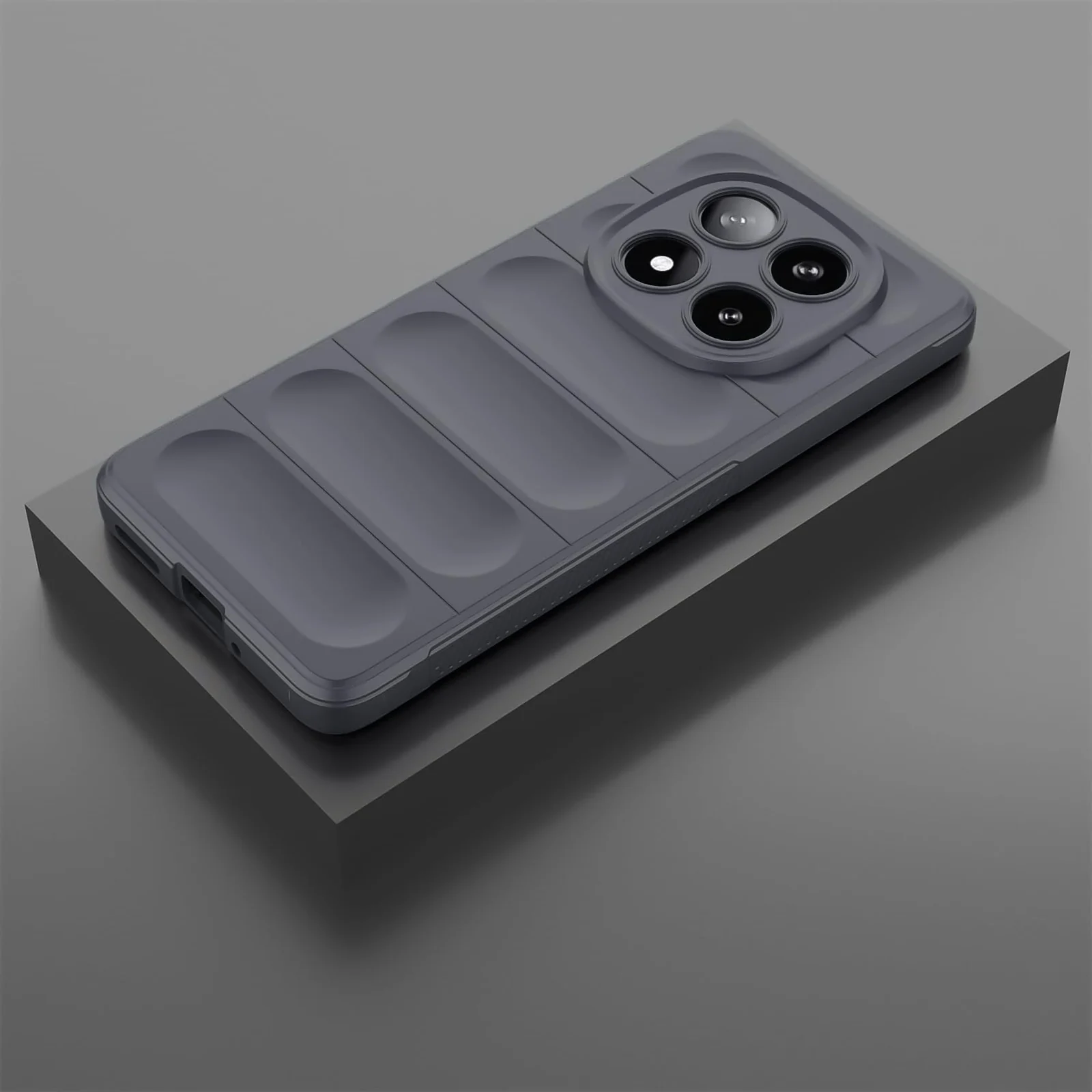 DL3 Mobilak Flexible Silicone and TPU Protective Case with Camera Protection for Xiaomi Redmi Note 14 Pro 4G - Dark Gray