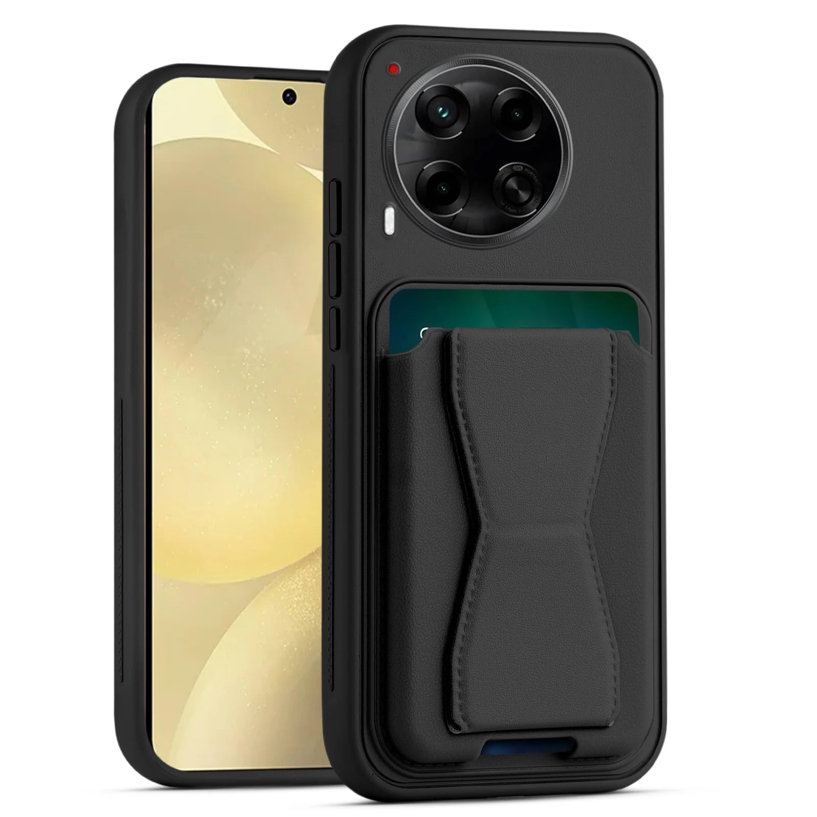 DL3 Mobilak Leather Wallet Case Compatible with Tecno Camon 30 4G, Leather Back Cover With TPU Frame, Shockproof Protective Phone Case with Card Holder Stand