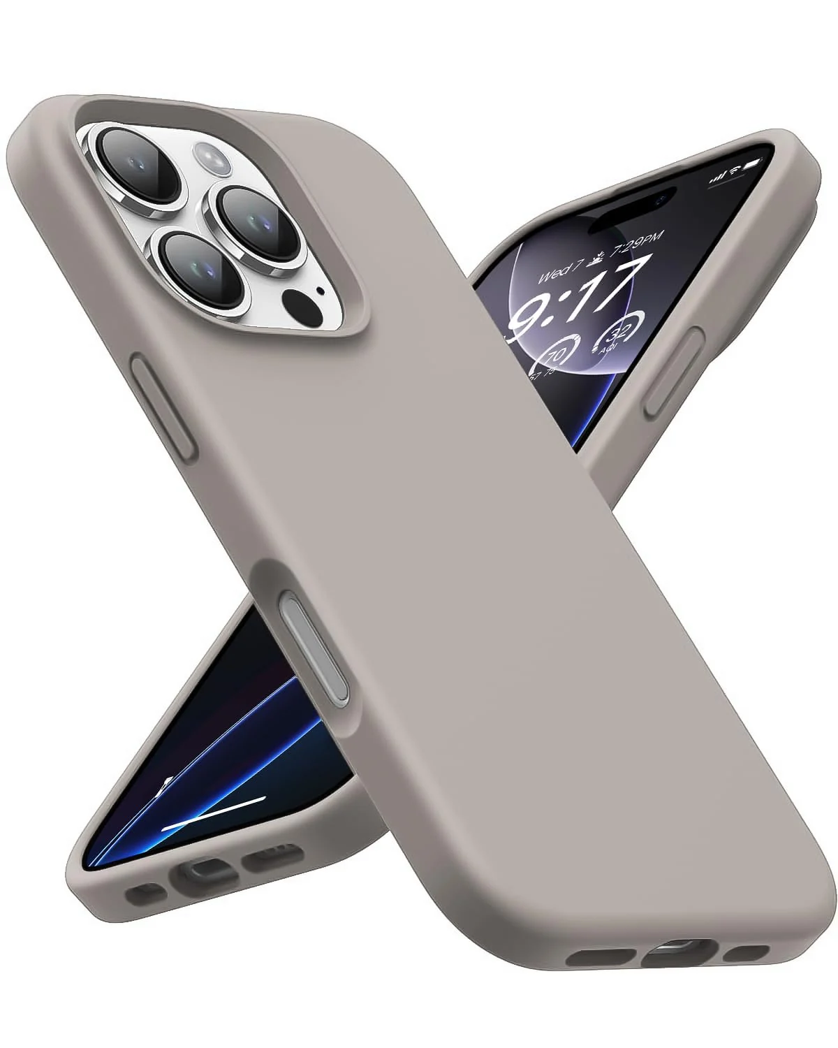 DL3 Mobilak Compatible with iPhone 16 Pro 6.3-inch Case, Premium Liquid Silicone Case, Full Body Protective Cover, Shockproof, Slim Phone Case, Anti-Scratch Soft Microfiber Lining - Stone 2