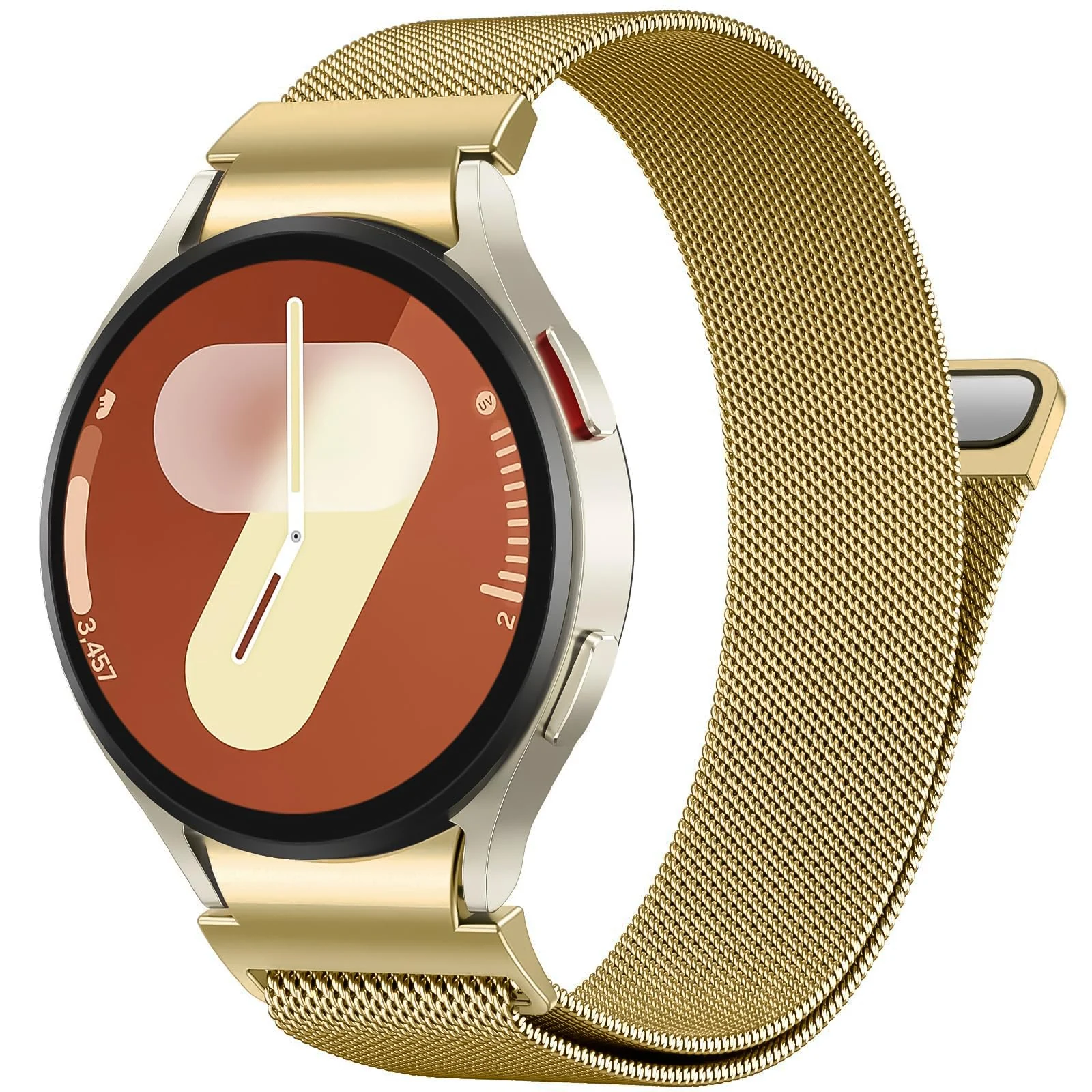 DL3 MOBILAK Milanese Magnetic Stainless-Steel Watch Strap for Samsung Galaxy Watch 4 and 4 Classic and 5 and 5 Pro and 6 and 6 Classic - A-Gold