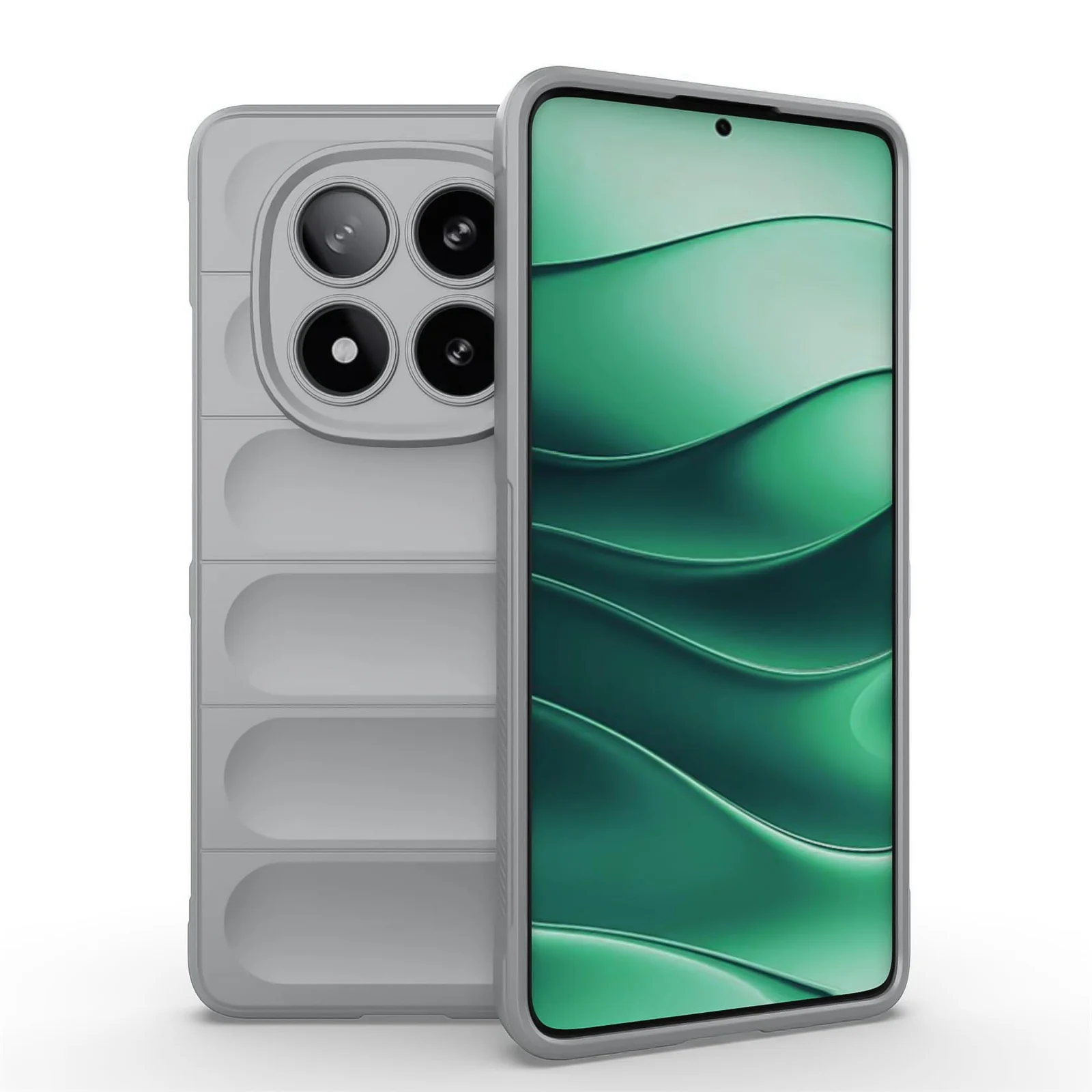 DL3 Mobilak Flexible Silicone and TPU Protective Case with Camera Protection for Xiaomi Redmi Note 14 Pro 4G - Gray