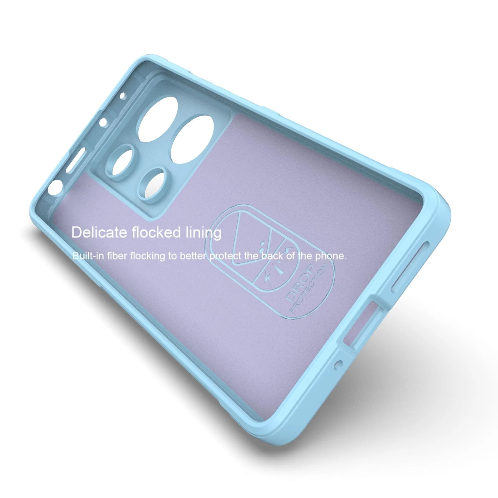 DL3 Mobilak Flexible Silicone and TPU Protective Case with Camera Protection for Xiaomi Redmi Note 13 Pro 4G / Poco M6 Pro 4G - Baby Blue