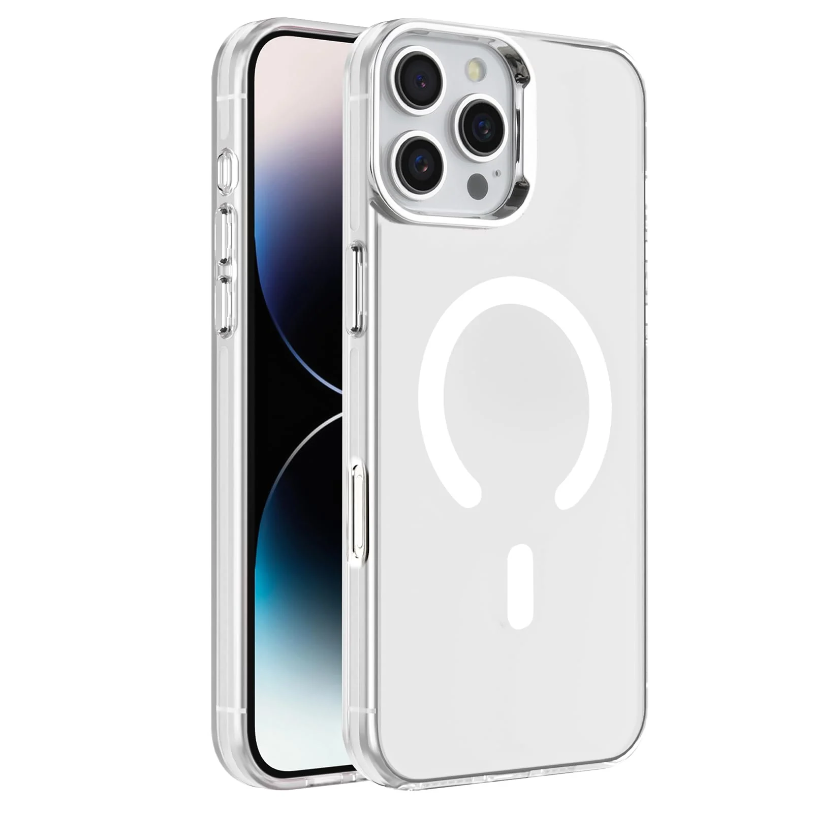 DL3 Mobilak Case for iPhone 16 Pro Max Crystal Clear [Not Compatible with MagSafe] Soft TPU Gel Case Flexible Silicone Anti-Scratch Transparent TPU Cover - White