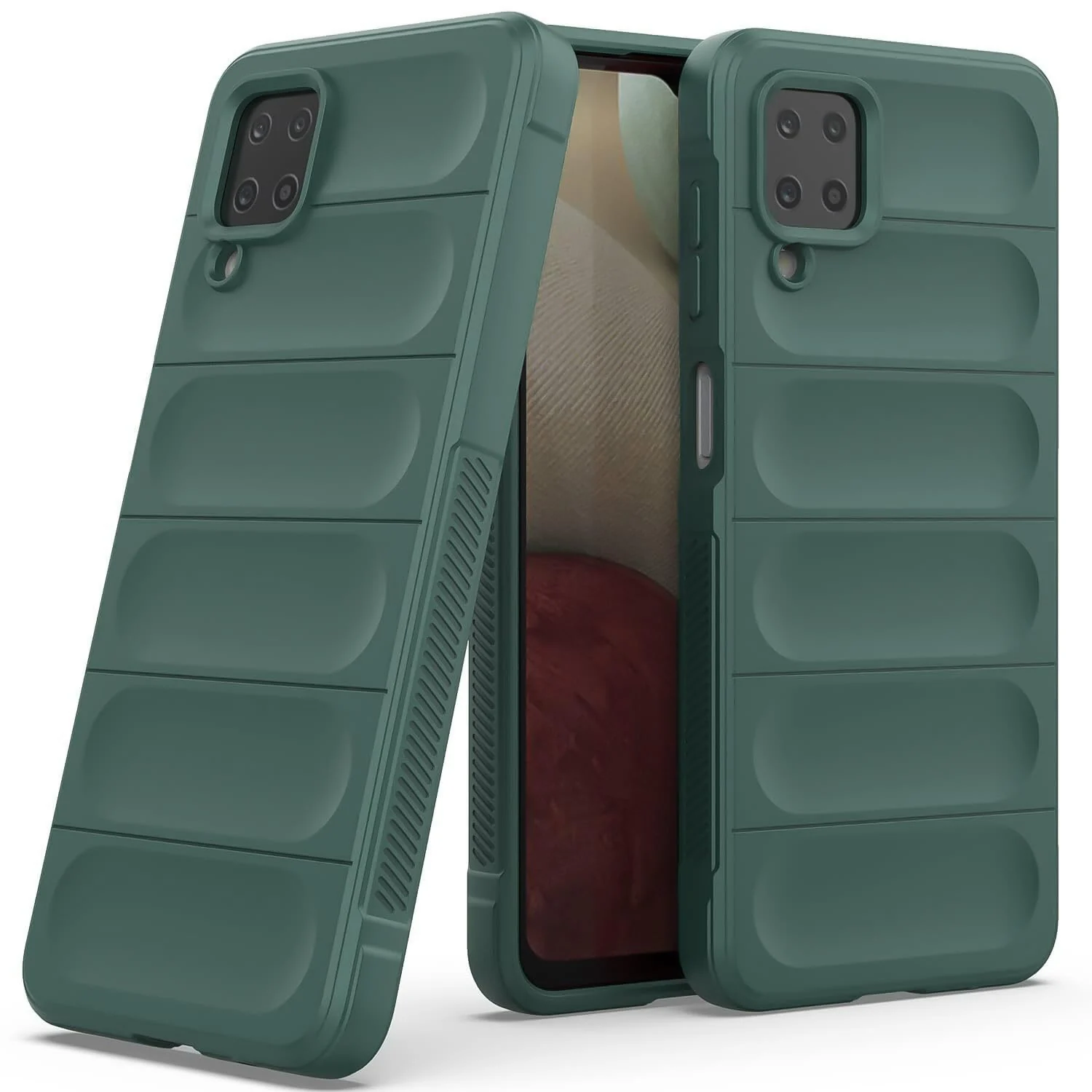 DL3 Mobilak Flexible Silicone and TPU Protective Case with Camera Protection for Samsung Galaxy A12 / M12 - Green