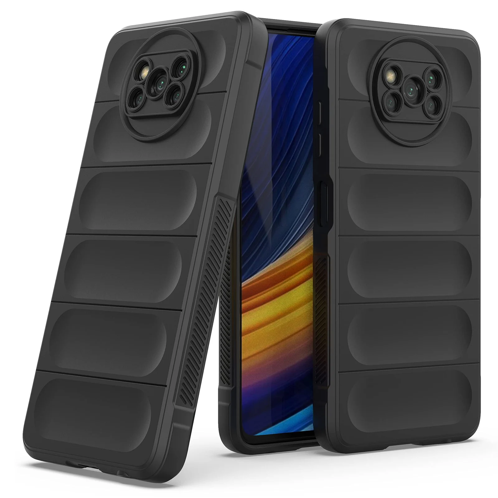 DL3 Mobilak Flexible Silicone and TPU Protective Case with Camera Protection for Xiaomi Poco X3 NFC / Poco X3 / Poco X3 Pro - Black