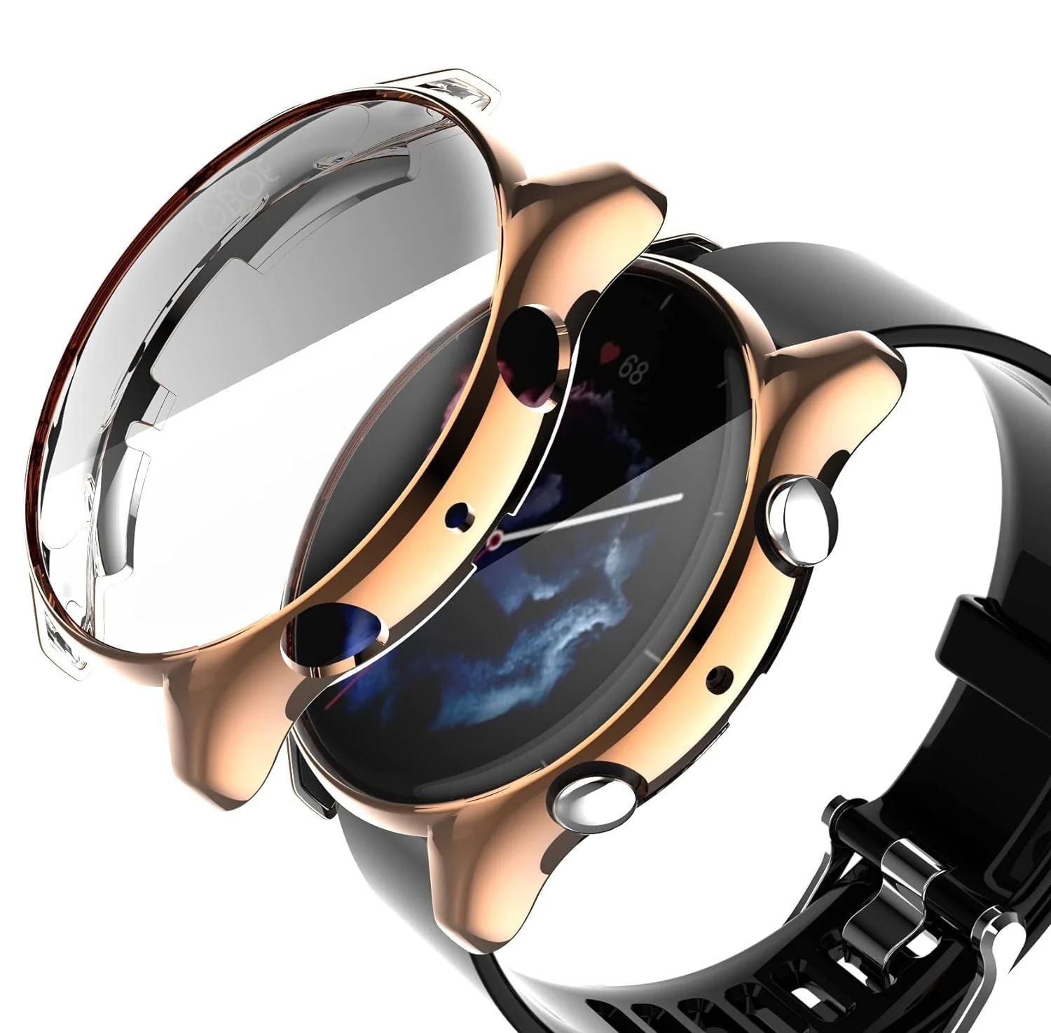 DL3 Mobilak Case Compatible with Amazfit GTR 3/3 pro Case All-Around Screen Protector Watch Soft TPU Shockproof Cover Slim Guard Thin Bumper Shell Protector - Rose Gold