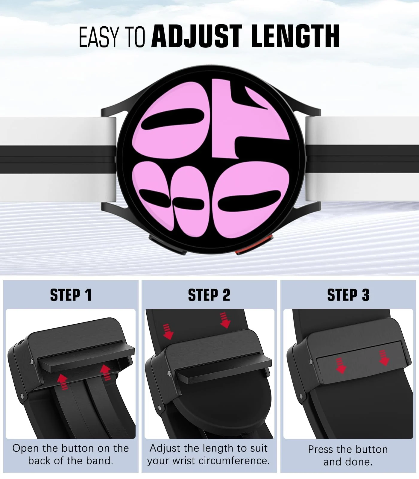 DL3 Mobilak 22MM Silicone Band Magnetic Clasp Strap For Xiaomi Redmi Watch 5 Active/5 Lite/Compatible with Samsung Galaxy Watch 46mm/Watch 3 45mm/Gear S3/Huawei watch (GT6 GT5 GT4 GT3 (A. ) - A.White Black