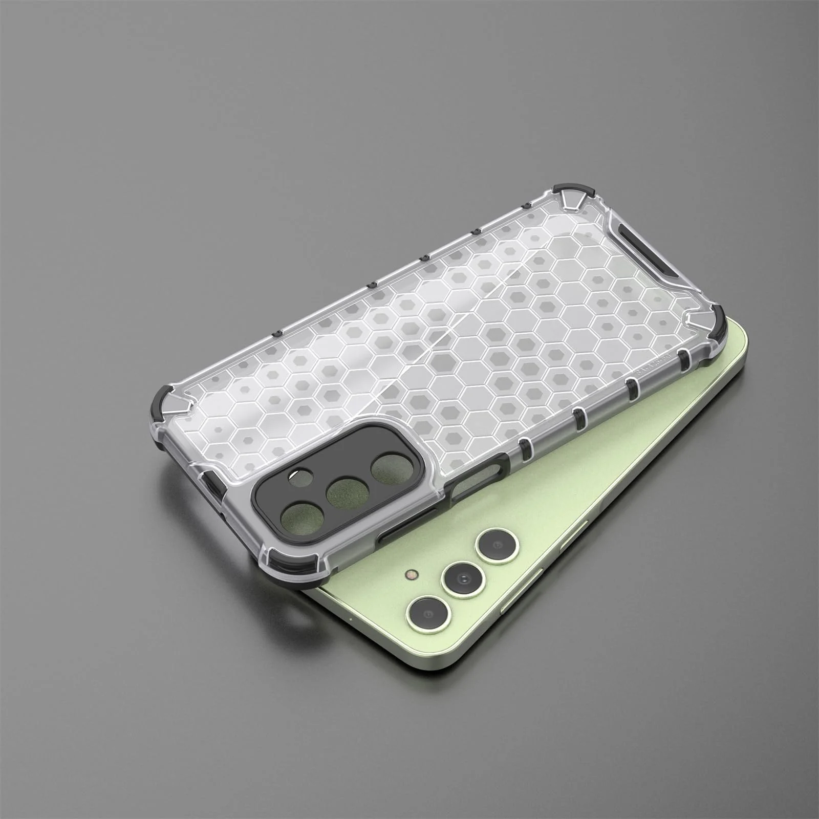DL3 Mobilak Case For Samsung Galaxy A25 5G, [Honeycomb Design] Drop Protection, Ultra Thin TPU + PC Transparent Silicone Protective Case, Shockproof Cover - Clear
