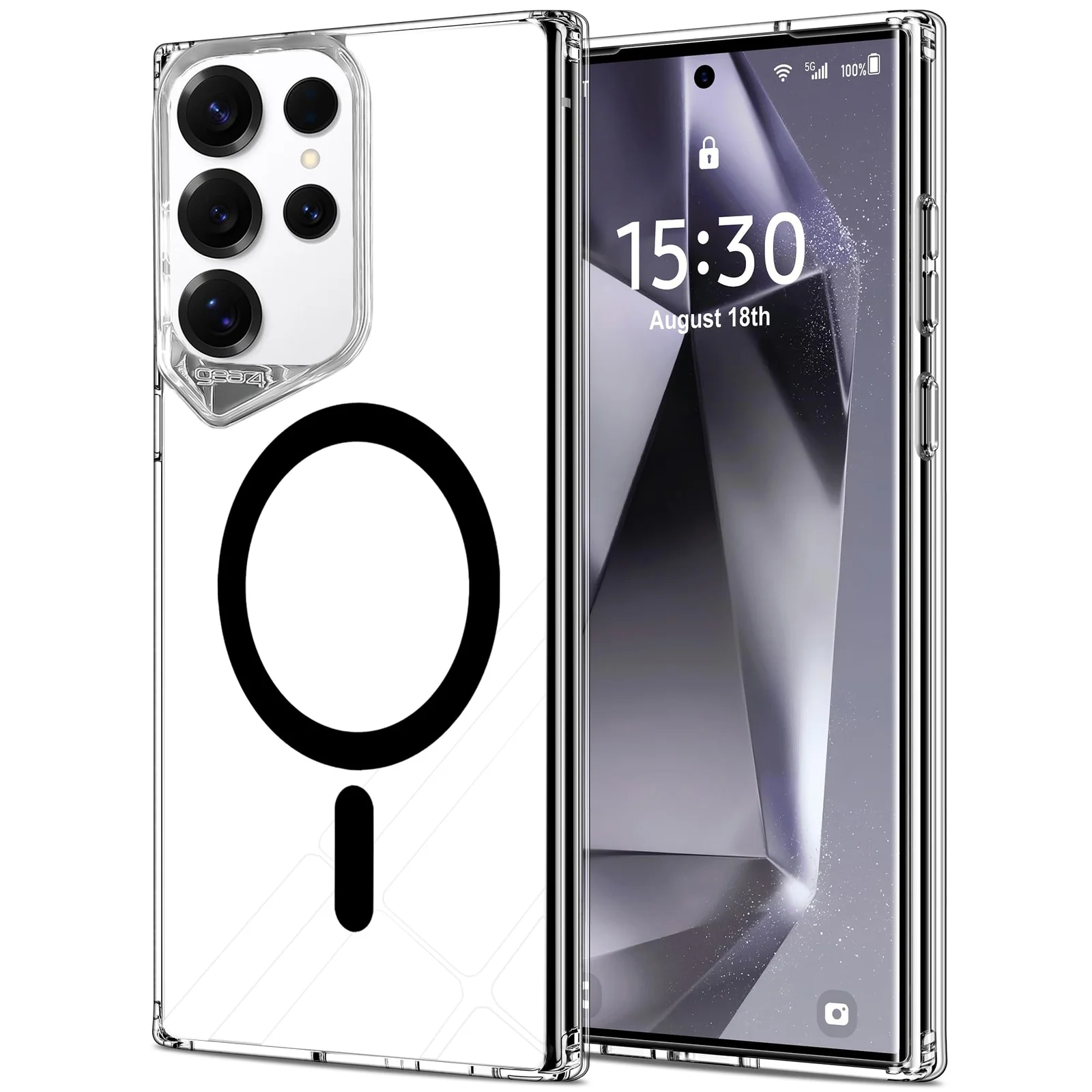 DL3 Mobilak Clear TPU Case for Samsung Galaxy S24 Ultra, Compatible with MagSafe accessories, Camera protection, Shock-absorbing protection - White