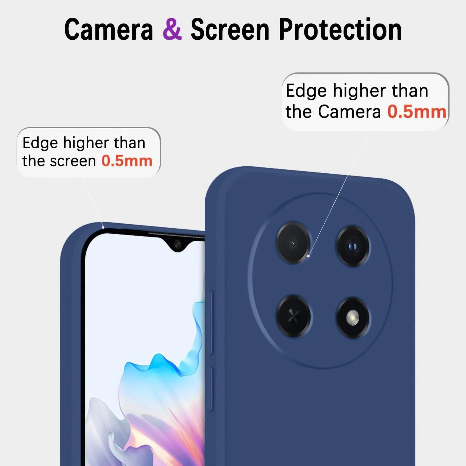 DL3 Mobilak Liquid Silicone Case for Huawei nova 12i, Shock-absorbing protection, Scratch-resistant surface, Soft microfiber lining - Royal Blue