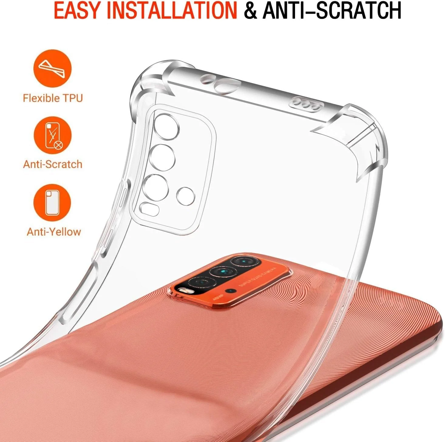 DL3 Mobilak Clear TPU Case for Xiaomi Redmi 9T, Camera protection, Shock-absorbing protection, Scratch-resistant surface - Clear