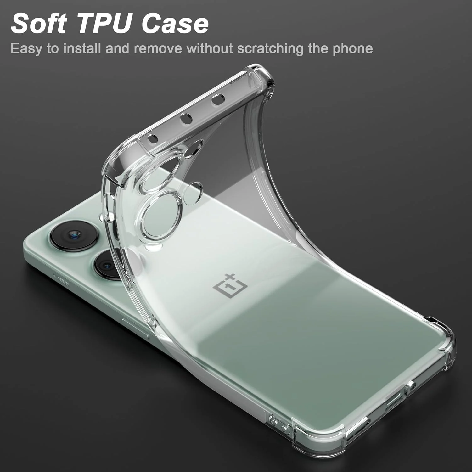 DL3 Mobilak Case Compatible with Oneplus Nord 3, Cover Silicone TPU Gorilla Anti-shock Protector Camera Shockproof Corners - Clear