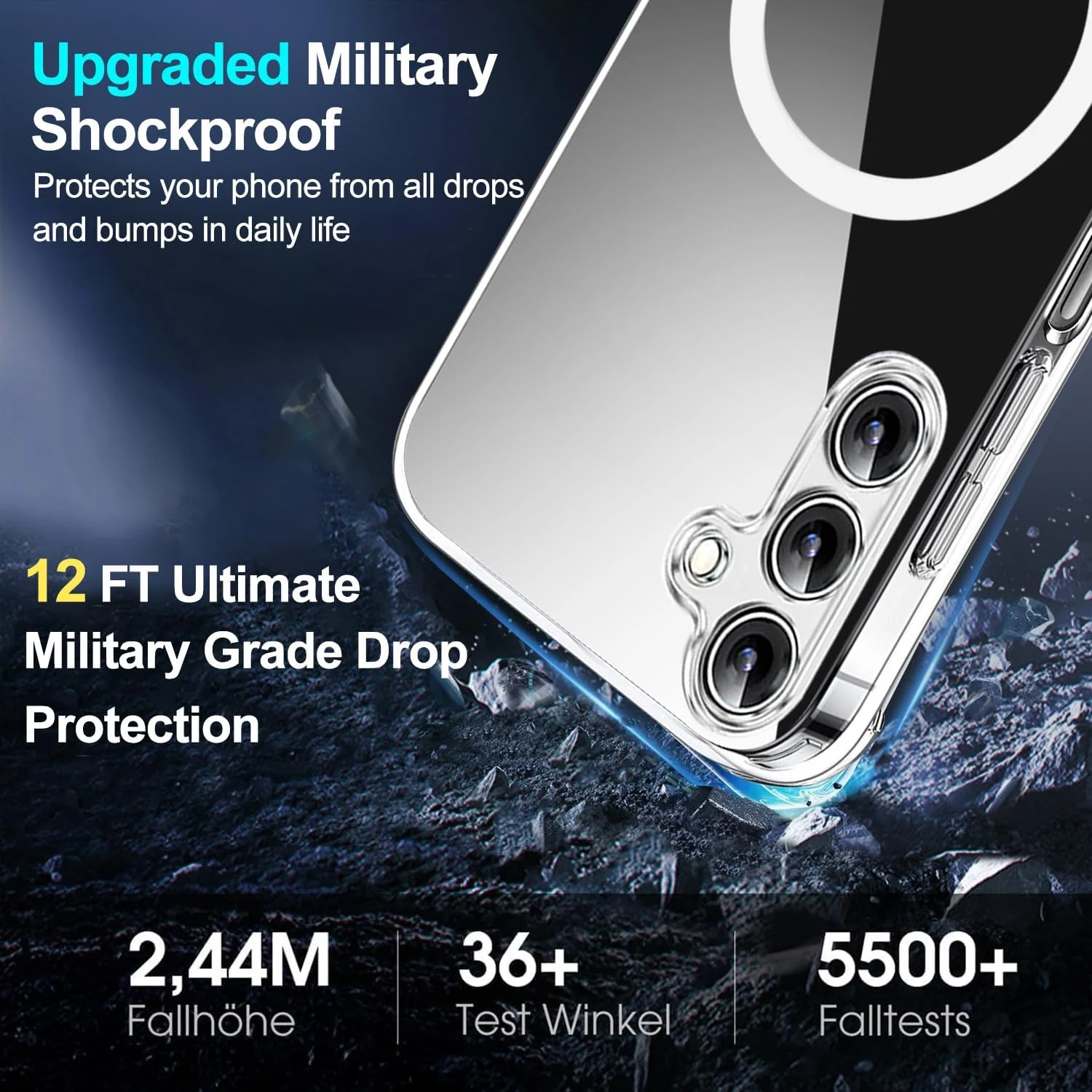 DL3 MOBILAK for Samsung Galaxy A05S Case Clear [Compatible with MagSafe] Slim Magnetic Clear Bumper Case