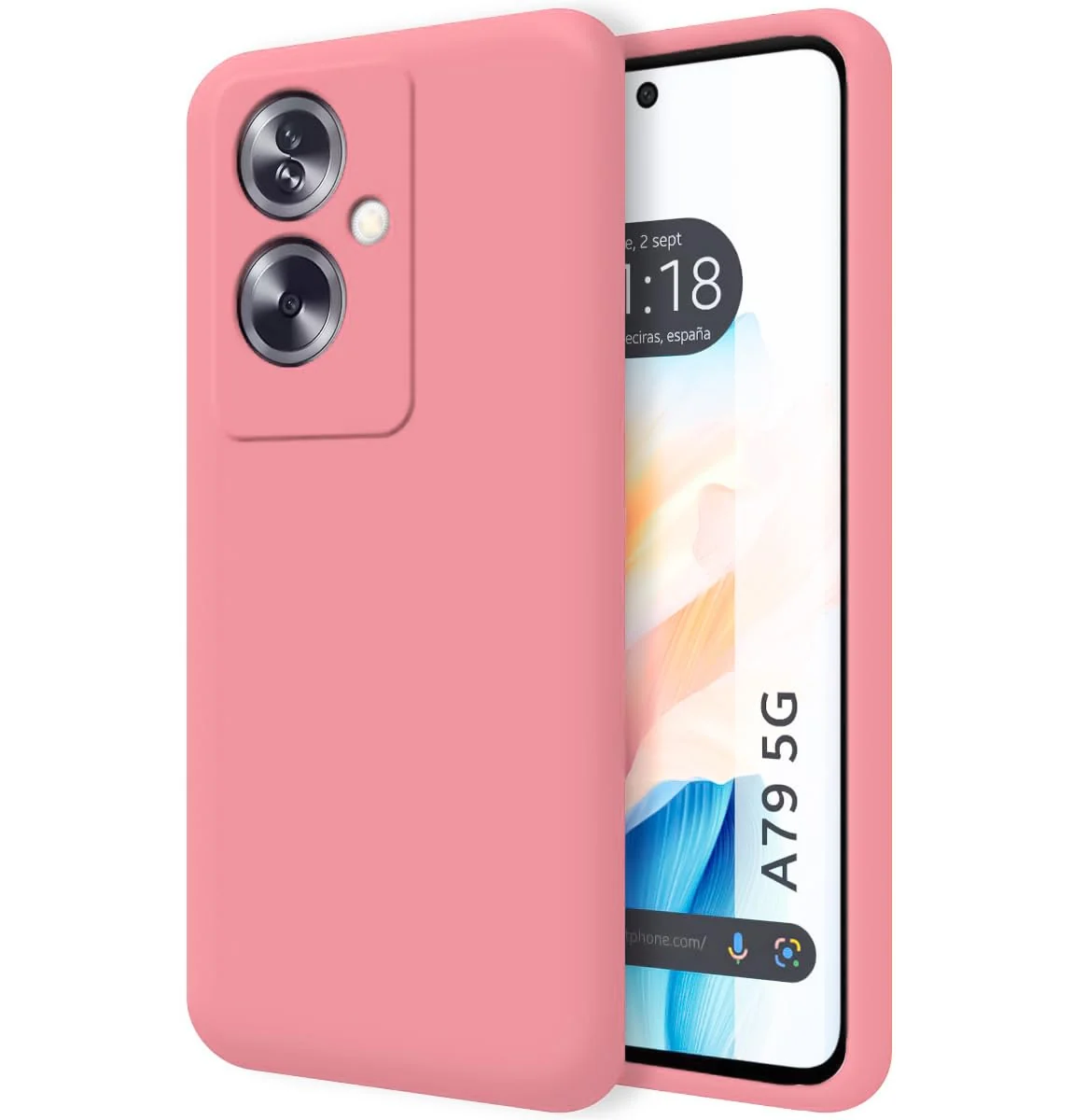 DL3 Mobilak Liquid Silicone Case for OPPO A79 5G, Shock-absorbing protection, Scratch-resistant surface, Soft microfiber lining - Pink
