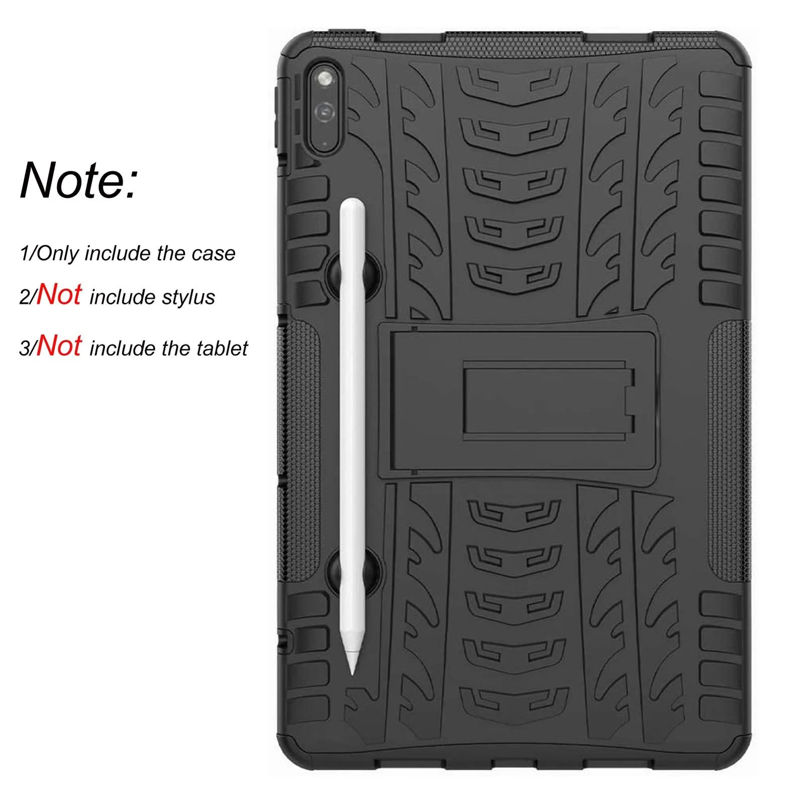 DL3 Mobilak Case For Huawei Matepad 10.4 Inch 2022/2020 tablet, Hybrid Rugged Armor Heavy Duty 2 in 1 TPU + PC Combo Dual Layer Shockproof Case with Kickstand - Black