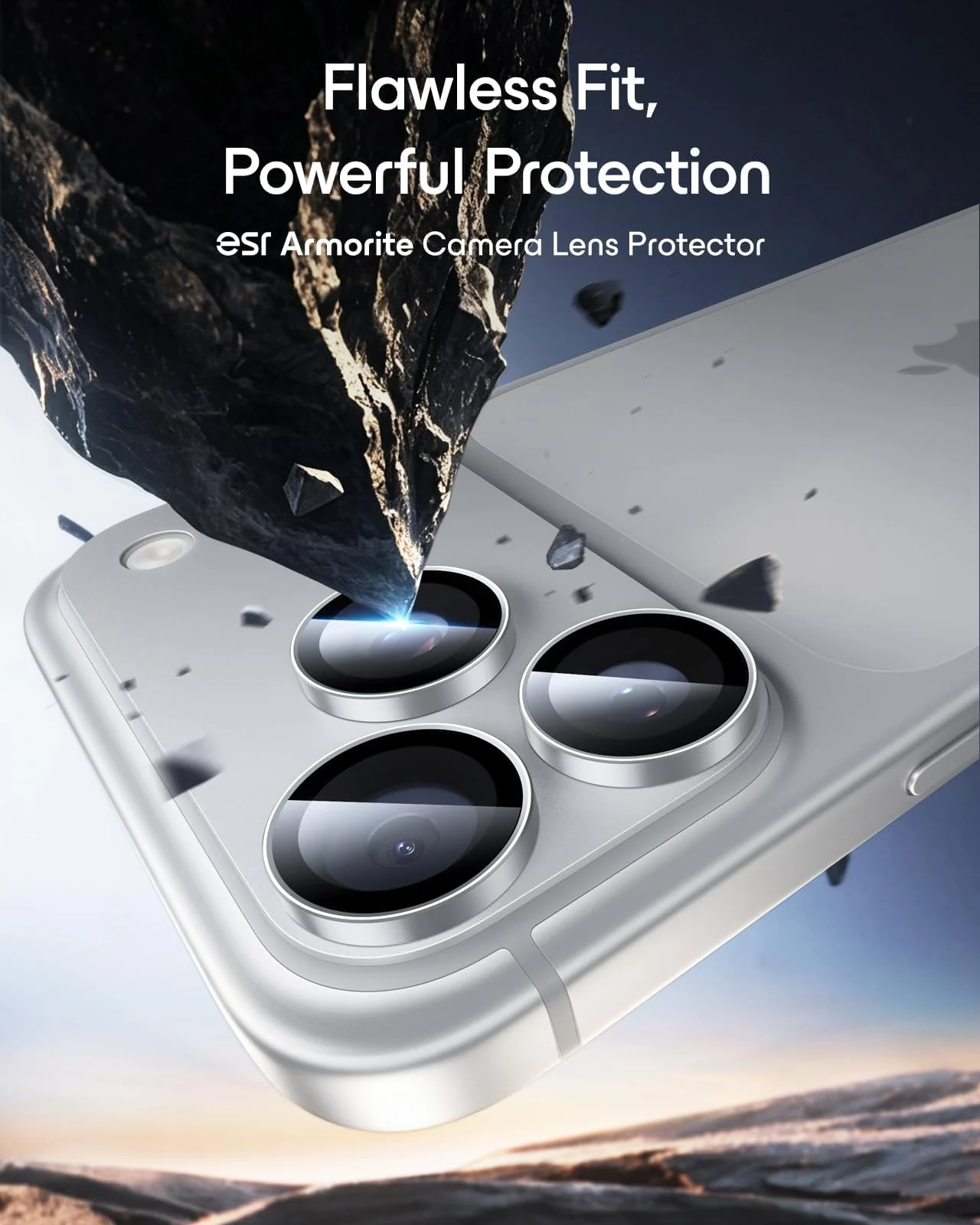 DL3 MOBILAK Individual Ring Camera Lens Protector for Apple iPhone 18 Pro and 18 Pro Max - Silver