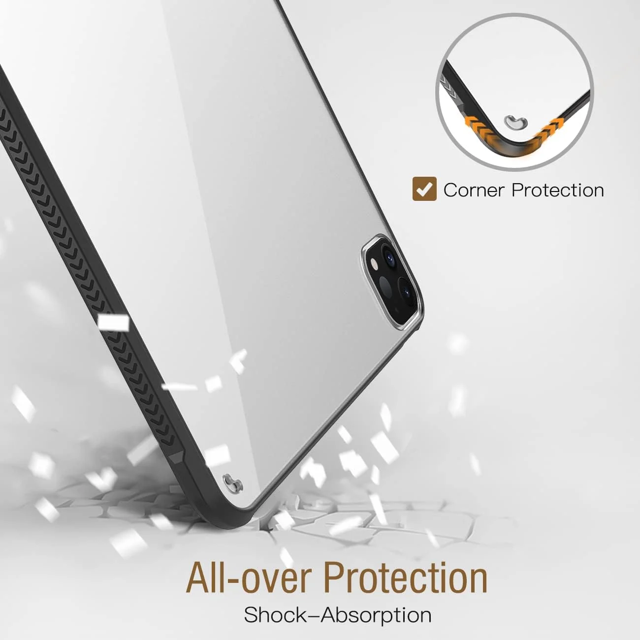 DL3 Mobilak Case for iPad Pro 11 Inch (2022/2021/2020 Model, 4th/3rd/2nd Generation), iPad Air 5/4 (10.9-Inch) Case Clear, iPad Case Slim Transparent Hard PC Back Cover TPU Frame Shell - Black