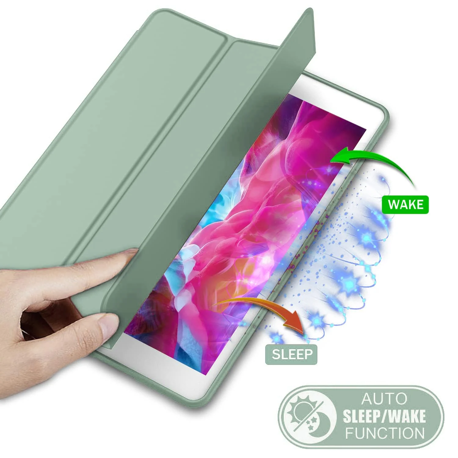 DL3 Mobilak Smart Case for Samsung Galaxy Tab A8 10.5 Inch 2021(-X200/-X205/-X207) with Pencil Holder, Soft TPU Smart Stand Back Cover Auto Wake/Sleep Feature - Mint Green