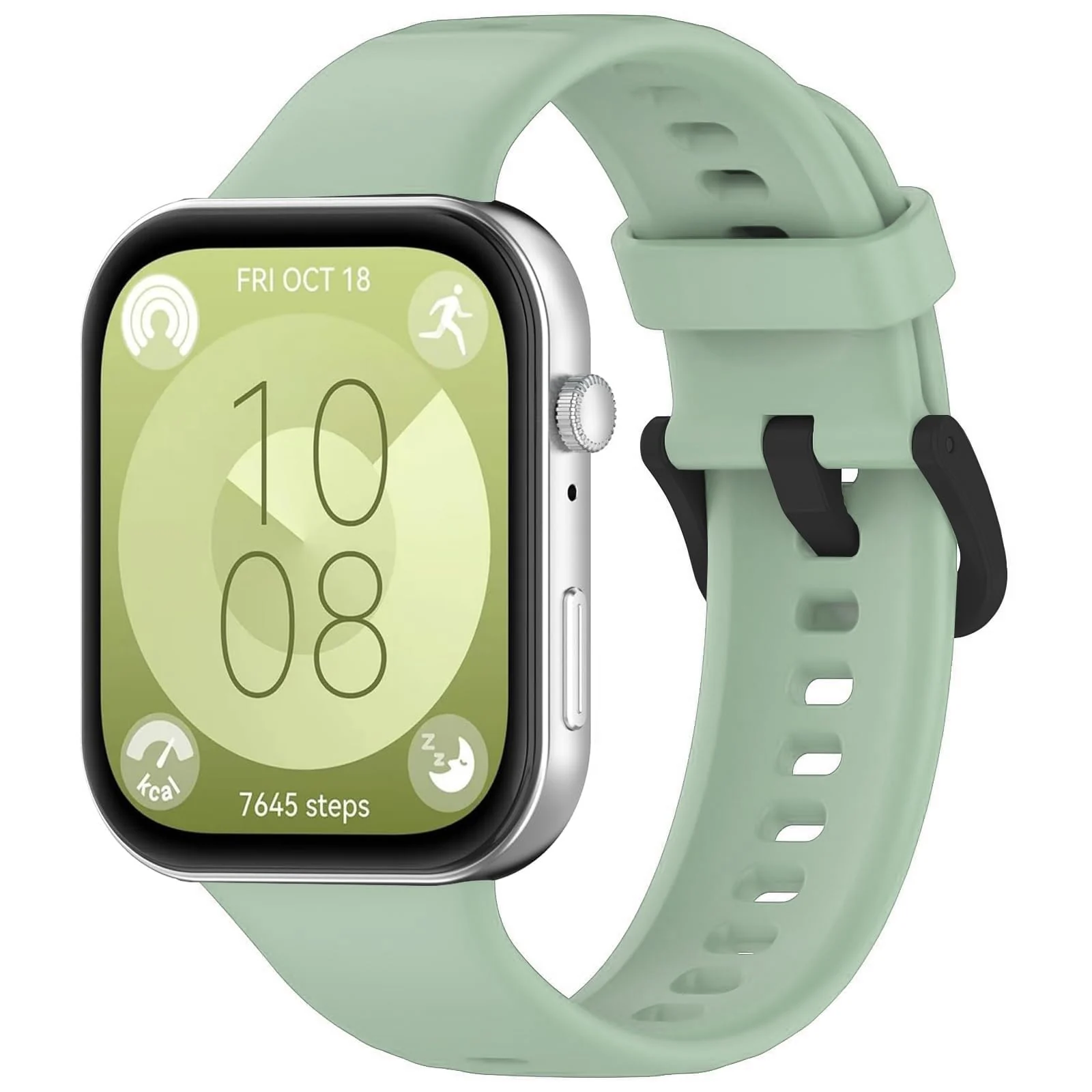 DL3 Mobilak Silicone Bracelet for Huawei Watch Fit 3/Watch Fit 4 Pro/Fit 4 Strap, Soft Silicone Sport Replacement Strap for Women/Men, Adjustable Waterproof Sports Band - A-mint Green