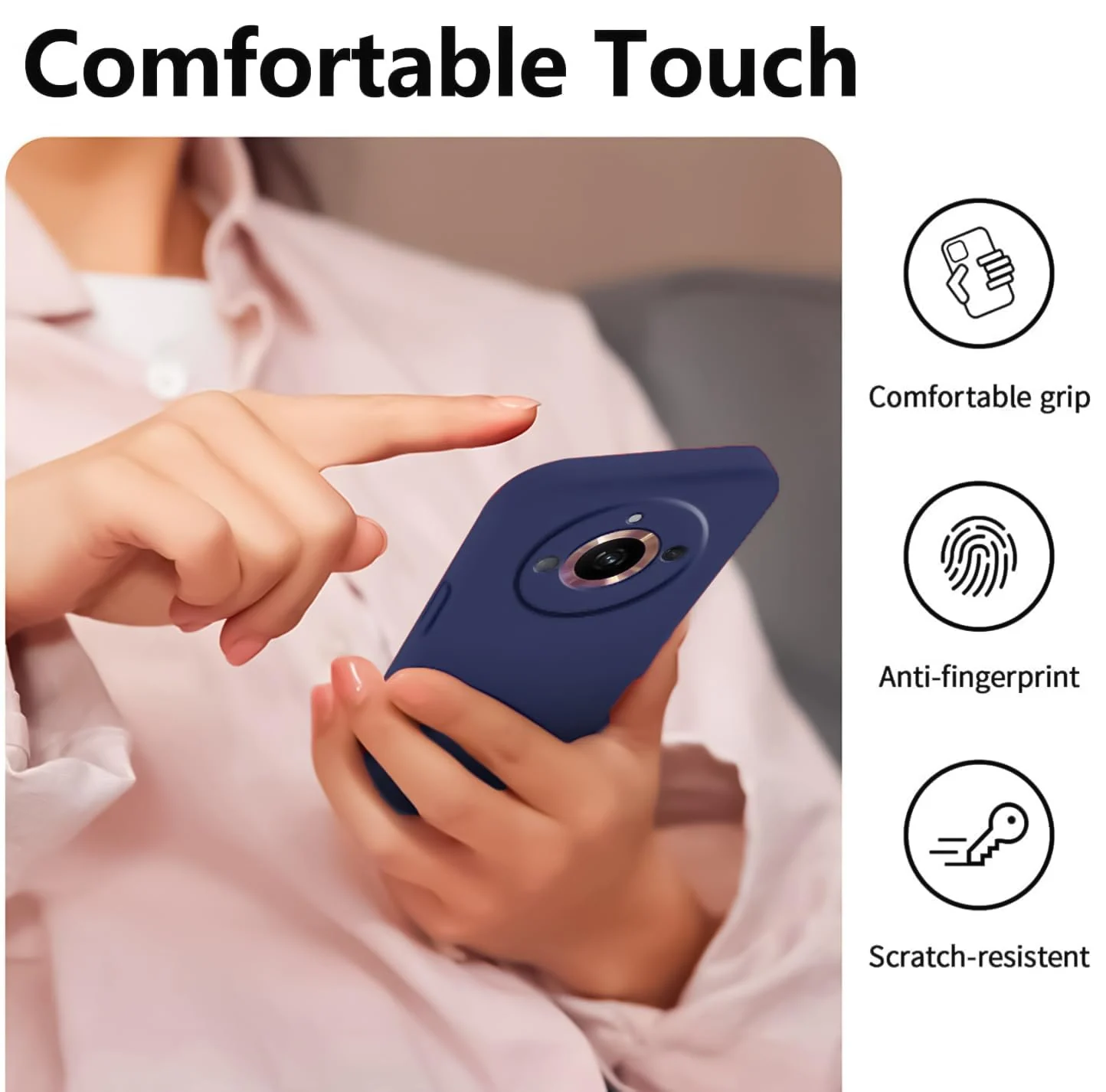 DL3 Mobilak Liquid Silicone Protective Case with Soft Microfiber Lining with Full Camera Protection for realme 11 Pro & realme 11 Pro+ Plus 5G - Blue 2