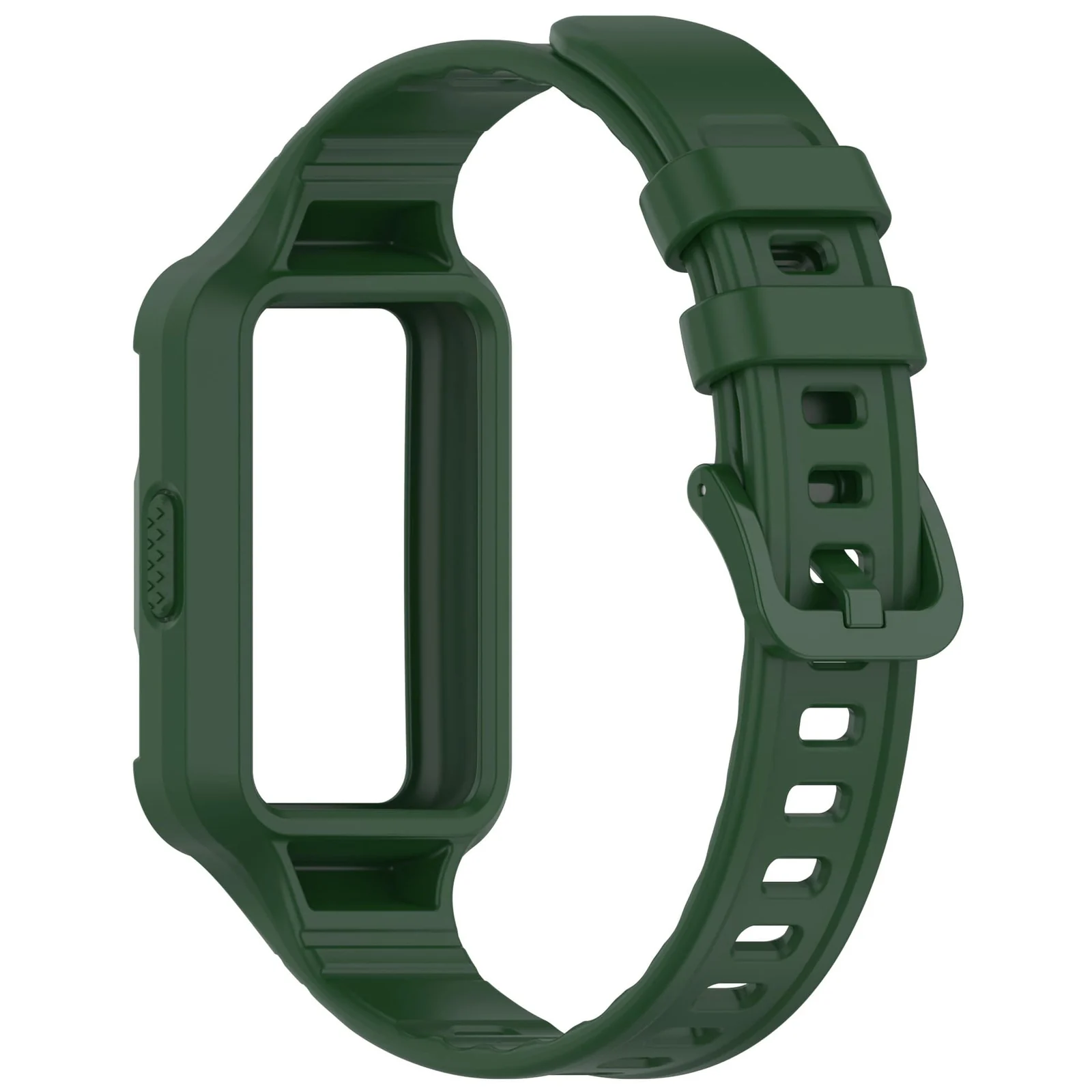 MOBIGON Rugged Silicone Strap with Bumper Case for Huawei Band 11, Green