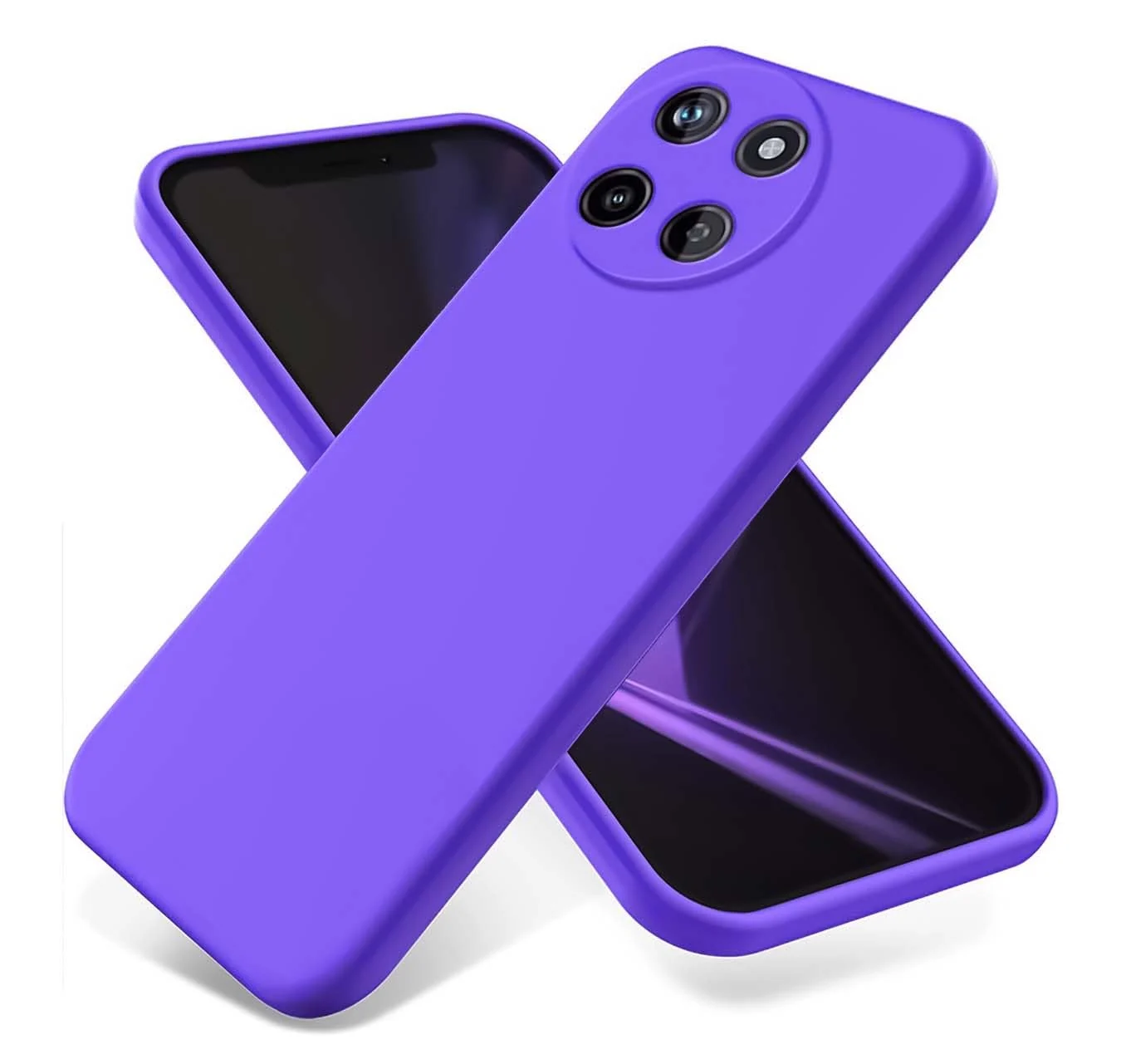 DL3 Mobilak Liquid Silicone Protective Case for realme 11 4G with Microfiber Lining and Shockproof Design - Purple