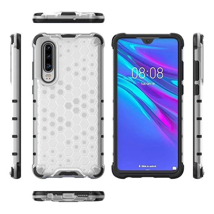 DL3 Mobilak Honeycomb Protective Case for Huawei P30, Shock-absorbing protection, Transparent design, Slim, lightweight profile - Clear