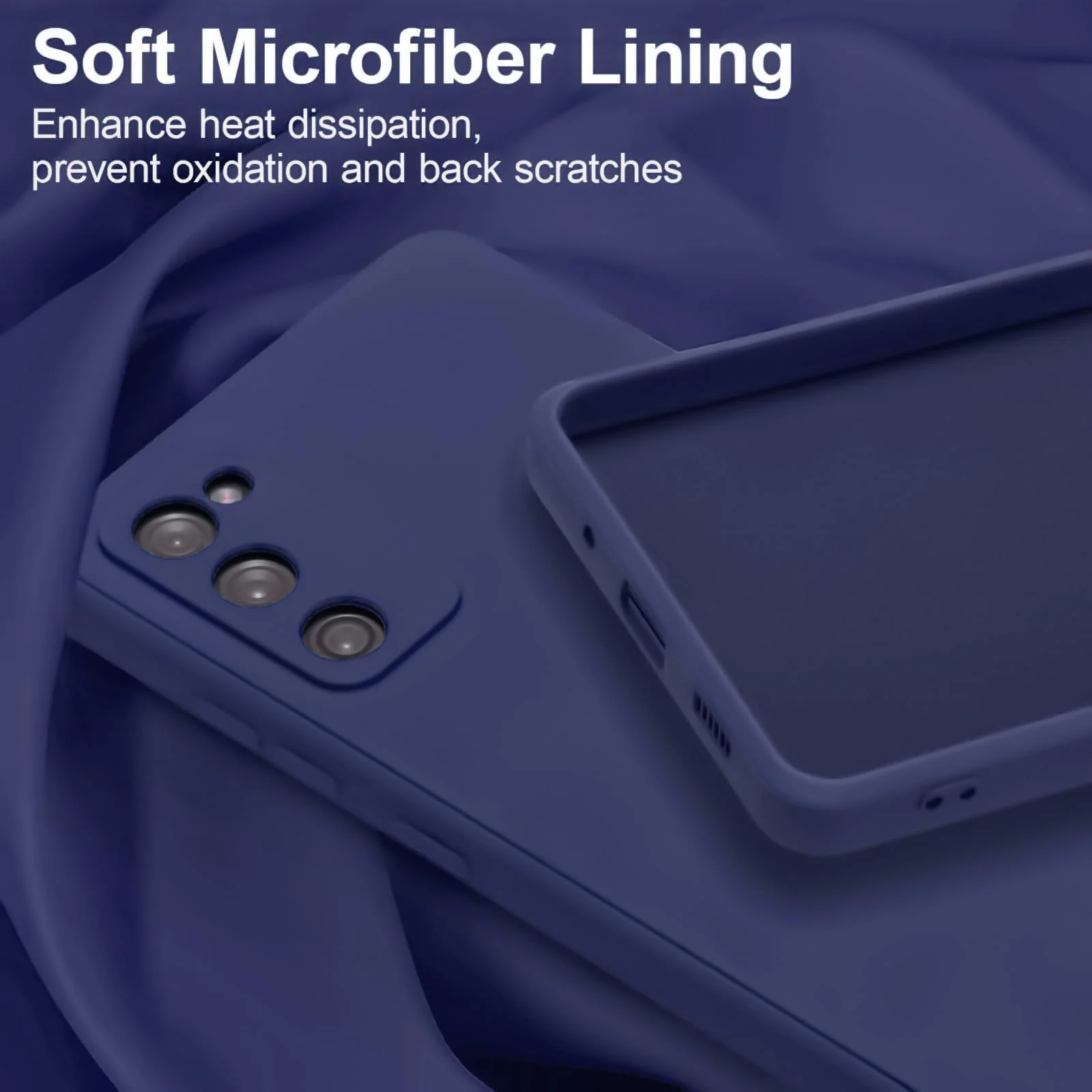 DL3 Mobilak Liquid Silicone Protective Case with Soft Microfiber Lining with Full Camera Protection for Samsung Galaxy S20 FE - Blue 2