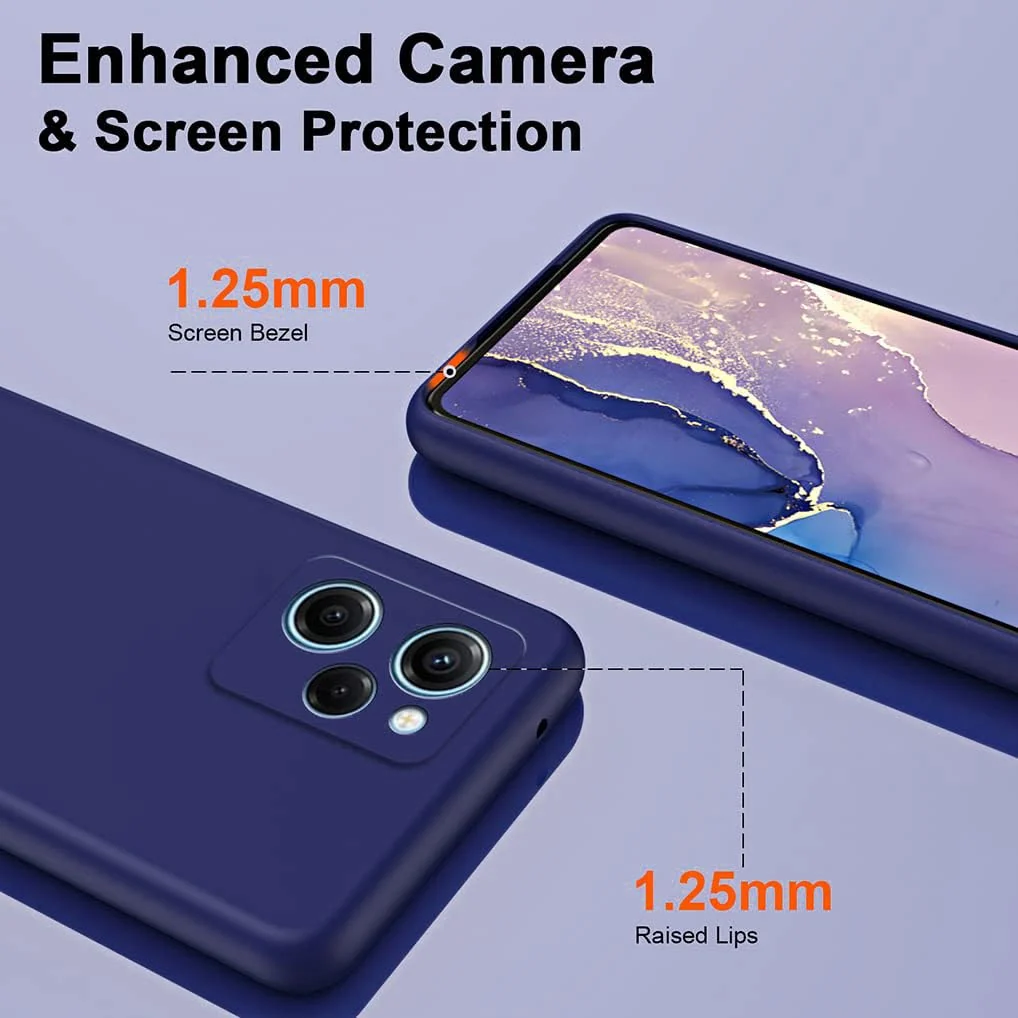 DL3 Mobilak POCO X5 Pro 5G Case, Soft Flexible Silicone Gel Rubber Bumper Cover, Full Body Shockproof Protective Phone Case - Blue