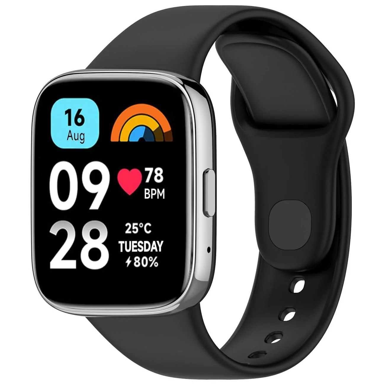 DL3 MOBILAK Strap Silicone Compatible With Xiaomi Redmi Watch 3 Lite/Redmi Watch 3 Active, Sport Silicone Watch Band Wrist Strap,Bracelet Wristband Wrist Strap - Black