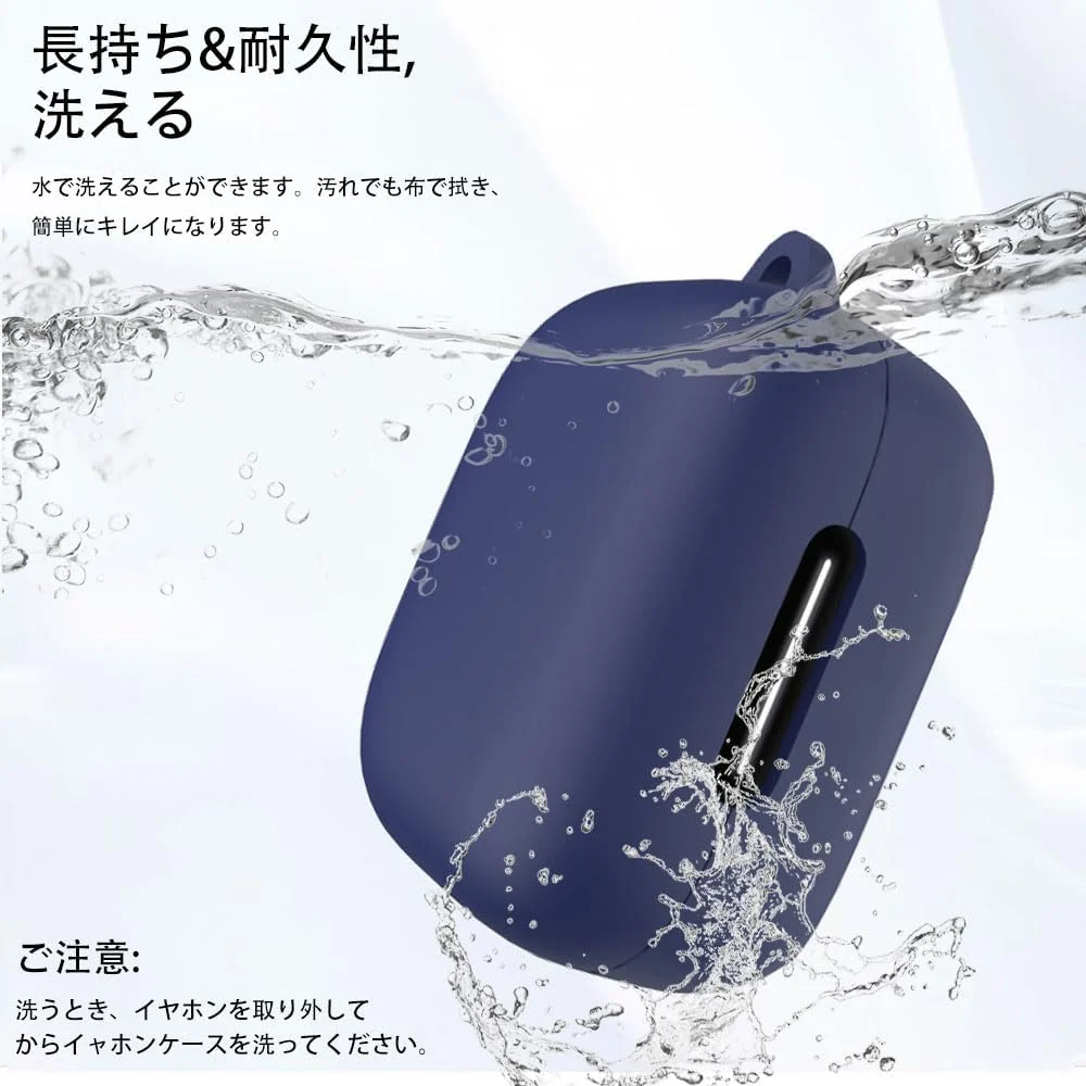 DL3 Mobilak Compatible with Anker Soundcore R50i NC/Anker P30i Case Cover, Soft Silicone Shockproof Protective Case Wireless Earbuds with Carabiner, Front LED Visible - Blue