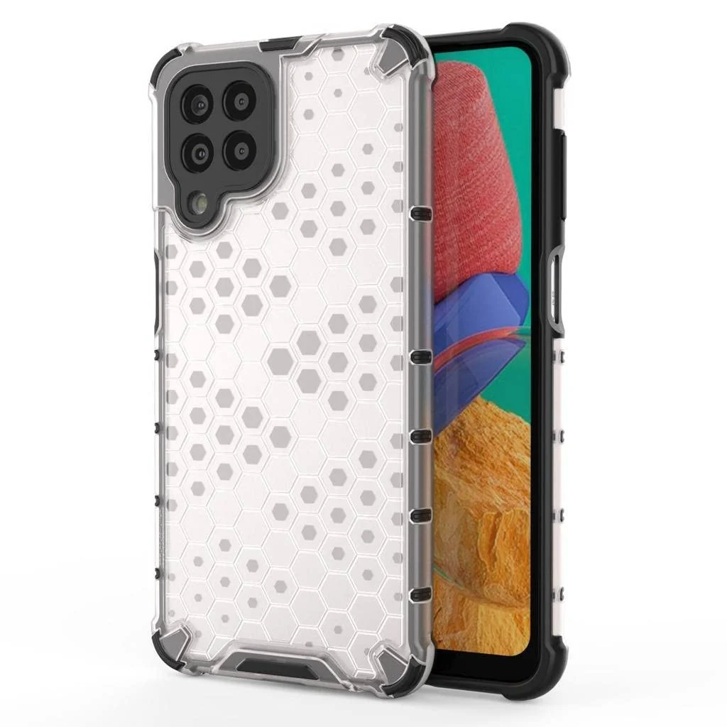 DL3 Mobilak Honeycomb Protective Case for Samsung Galaxy M33 5G, Shock-absorbing protection, Transparent design, Slim, lightweight profile - Clear