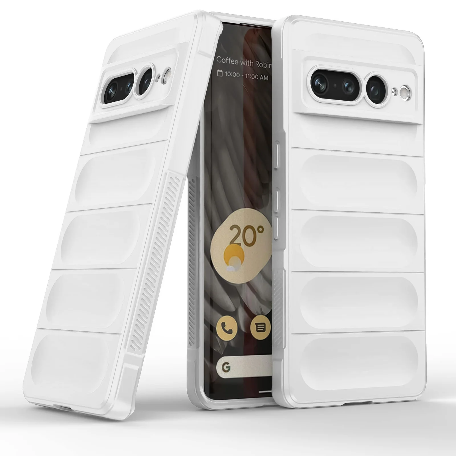 DL3 Mobilak Rugged Protective Case for Google Pixel 7 Pro, Camera protection, Shock-absorbing protection, Non-slip grip - White