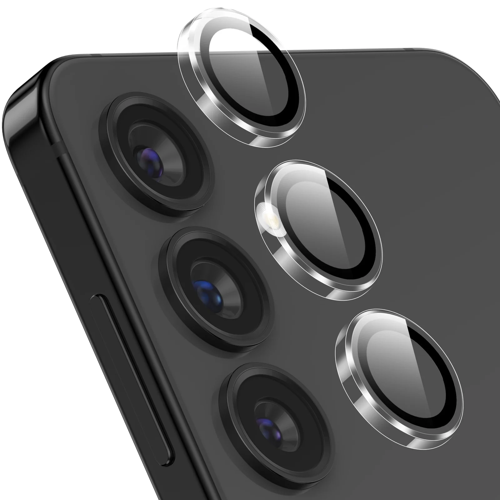 DL3 Mobilak Camera Lens Protector For Samsung Galaxy A14 / Galaxy A24 / Galaxy A34 Camera Lens Film Metal Ring Ultra HD, 9H Hardness, Scratch Resistance Camera Lens Protective Film - Clear