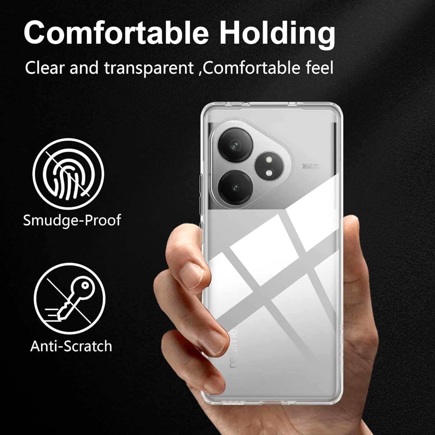 DL3 Mobilak Case Compatible with realme GT6/GT Neo6/GT Neo 6 SE/GT 6T Case Crystal Soft TPU Gel Case Flexible Silicone Anti-Scratch Camera Protection TPU Cover - Clear