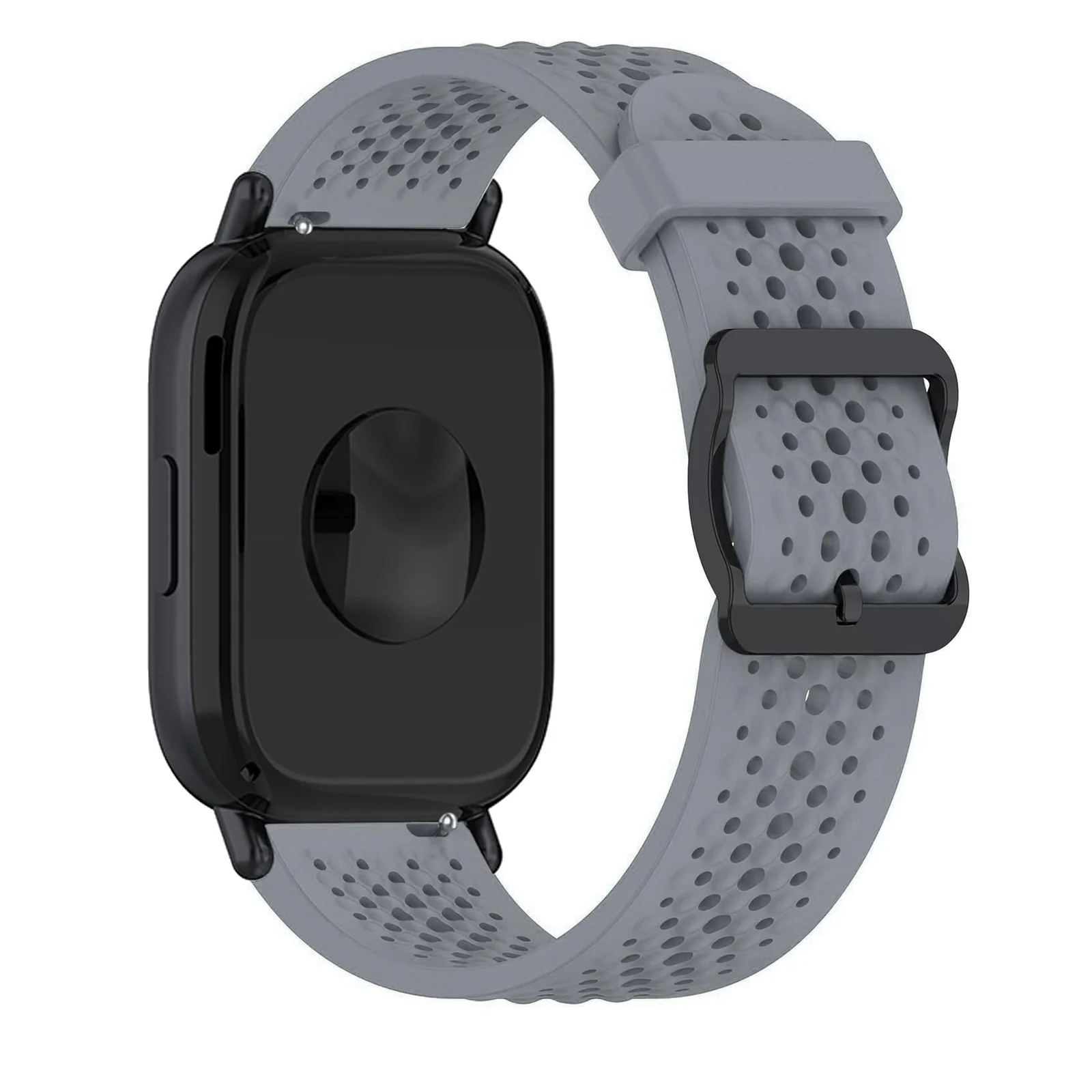 DL3 Mobilak 22 mm Silicone Breathable Sport Bracelet For Xiaomi Redmi Watch 5 Active/Redmi Watch 5 Lite Strap, 22mm Adjustable Armband Watchbands Quick Wristband Watch Strap Bands - Gray