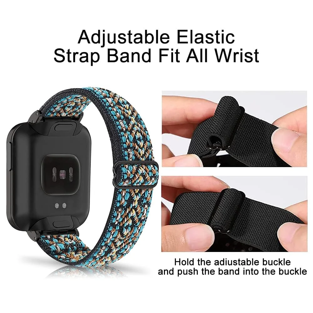 DL3 Mobilak Strap Compatible with Xiaomi Mi Watch Lite/Redmi Watch Bracelets, Nylon Replacement Strap Sport PU Protective Case + Watch Strap For Xiaomi Mi Watch Lite With Metal Cover - Embroidery Blue