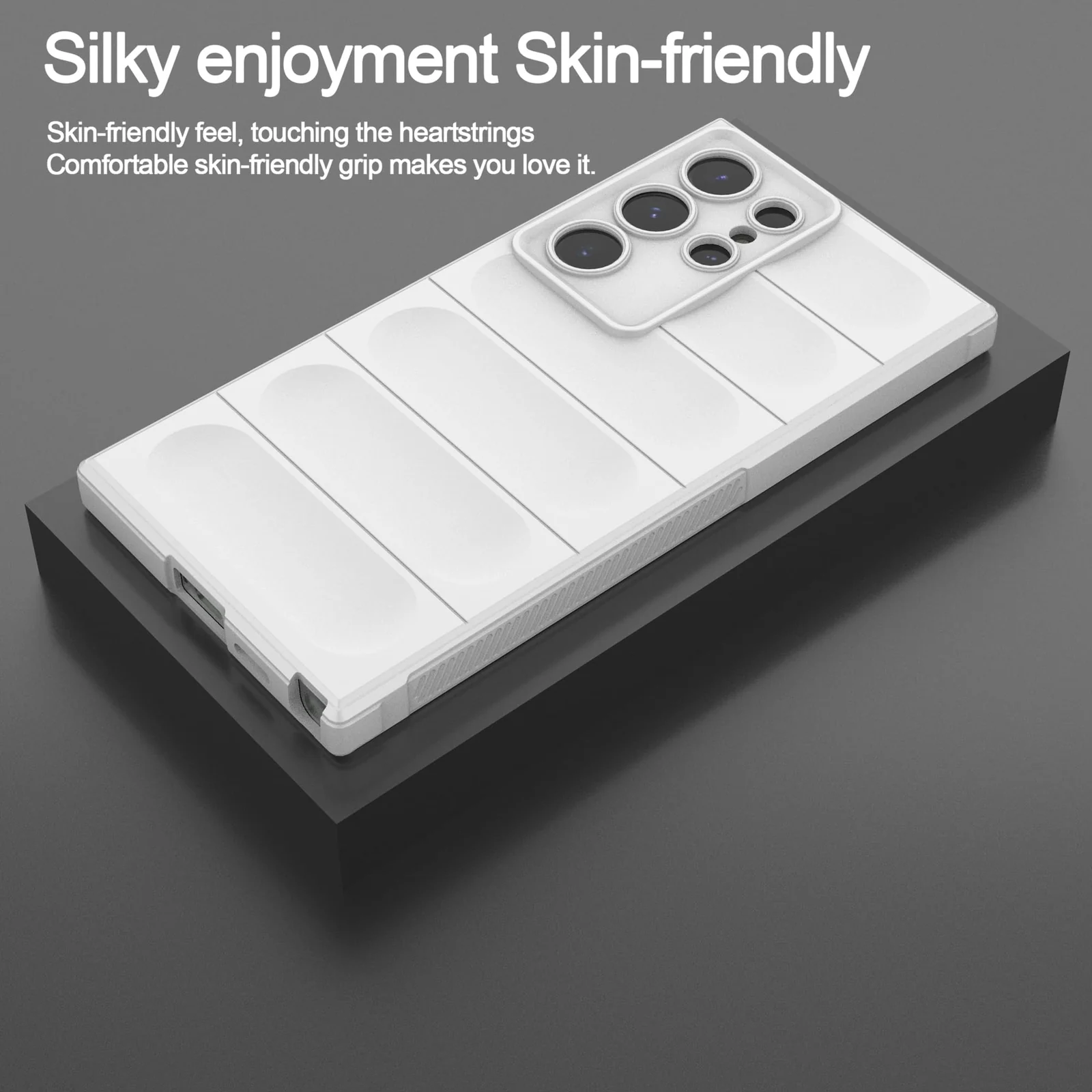 DL3 Mobilak Soft Silicone Protective Case for Samsung Galaxy S23 Ultra with Camera Protection and Shockproof Design - White