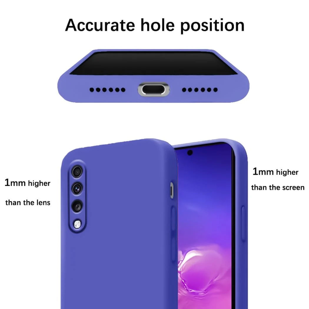 DL3 Mobilak Soft Silicone Protective Case for Samsung Galaxy A70 / A70s with Microfiber Lining and Shockproof Design - Light Blue