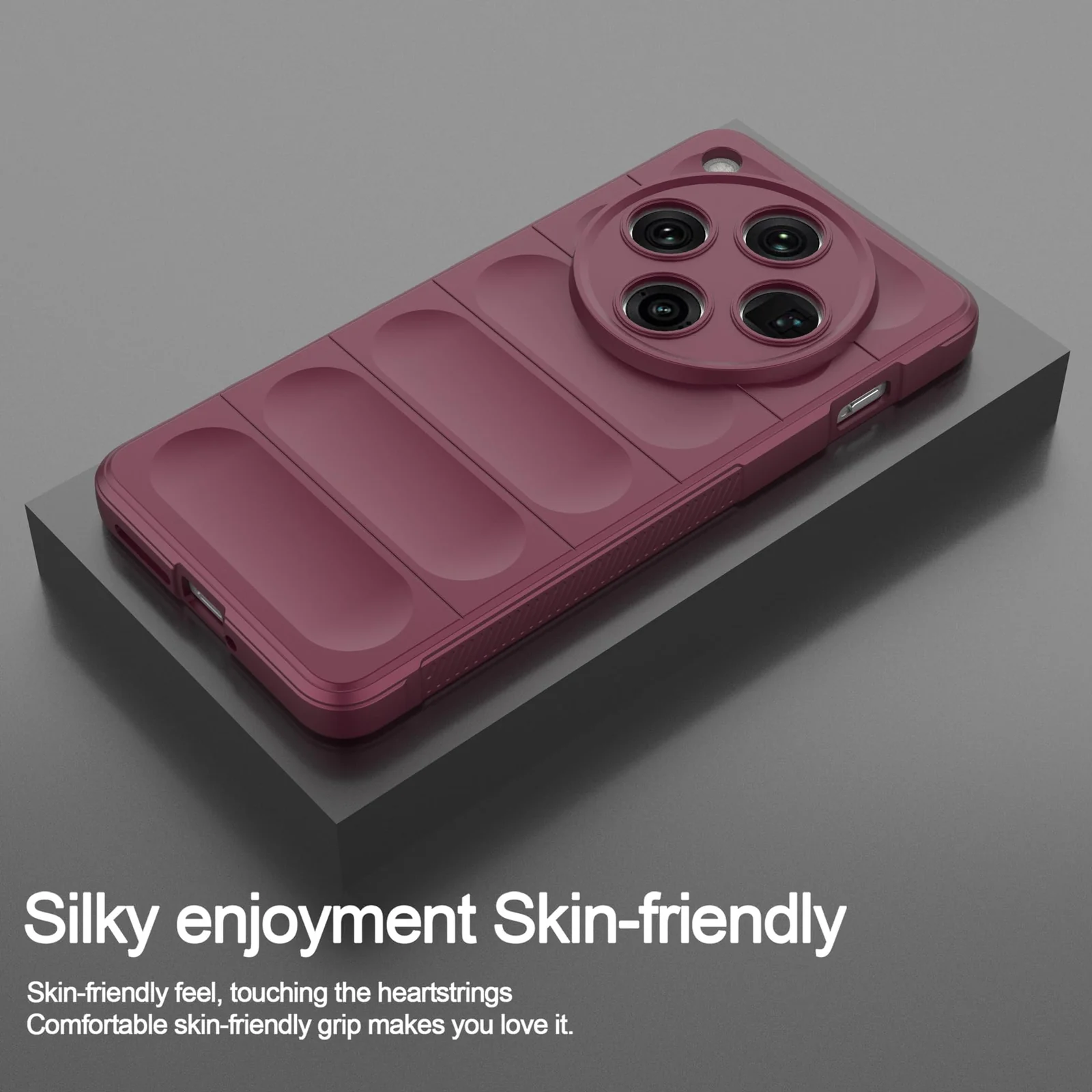 DL3 Mobilak Flexible Silicone and TPU Protective Case with Camera Protection for OPPO Find X8 Pro - Wine Red
