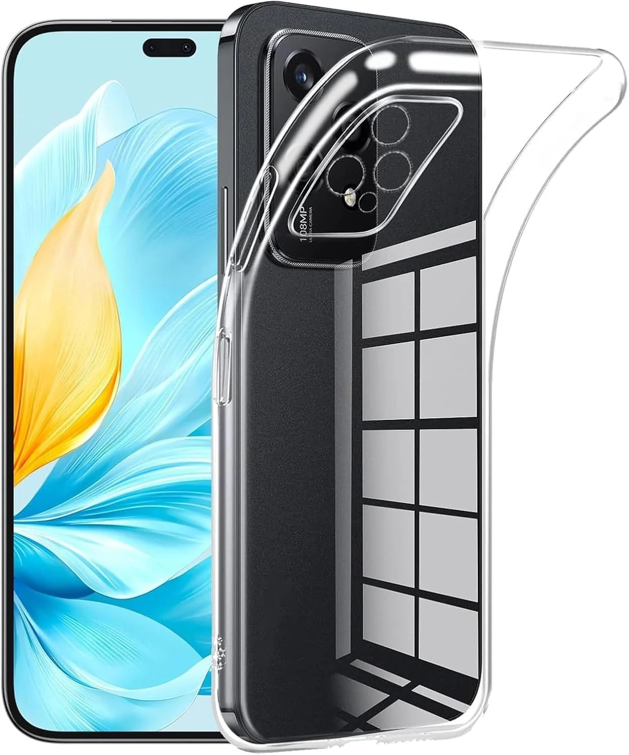 DL3 Mobilak Case Compatible with Honor 200 Lite, Case Crystal Soft TPU Gel Case Flexible Silicone Anti-Scratch Camera Protection TPU Cover - Clear