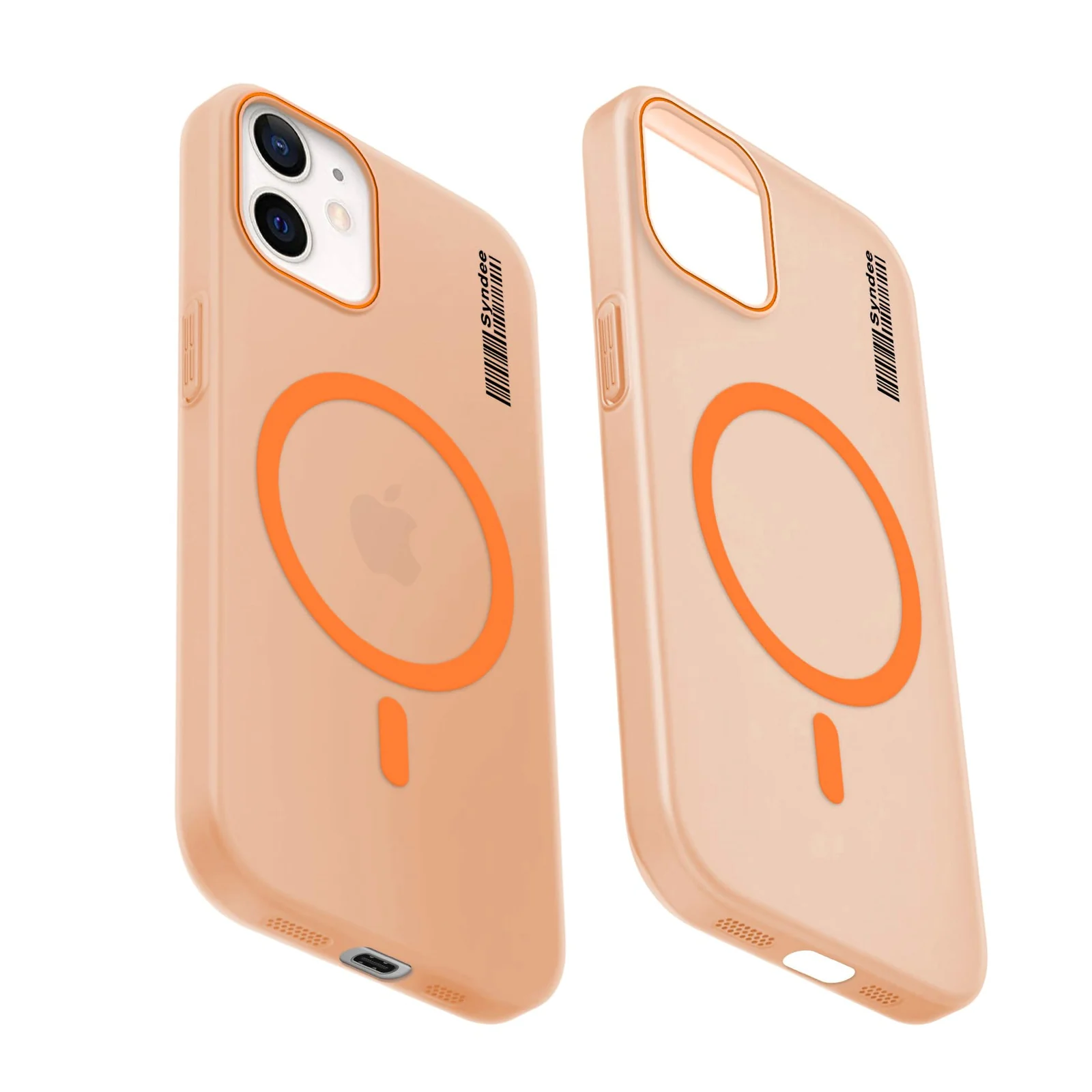 DL3 Mobilak Translucent Matte Case for iPhone 11, Compatible with MagSafe accessories, Shock-absorbing protection, Integrated ring holder - Orange