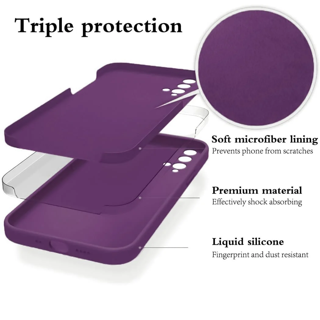 DL3 Mobilak Liquid Silicone Protective Case for Huawei nova 5T with Microfiber Lining and Shockproof Design - Violet