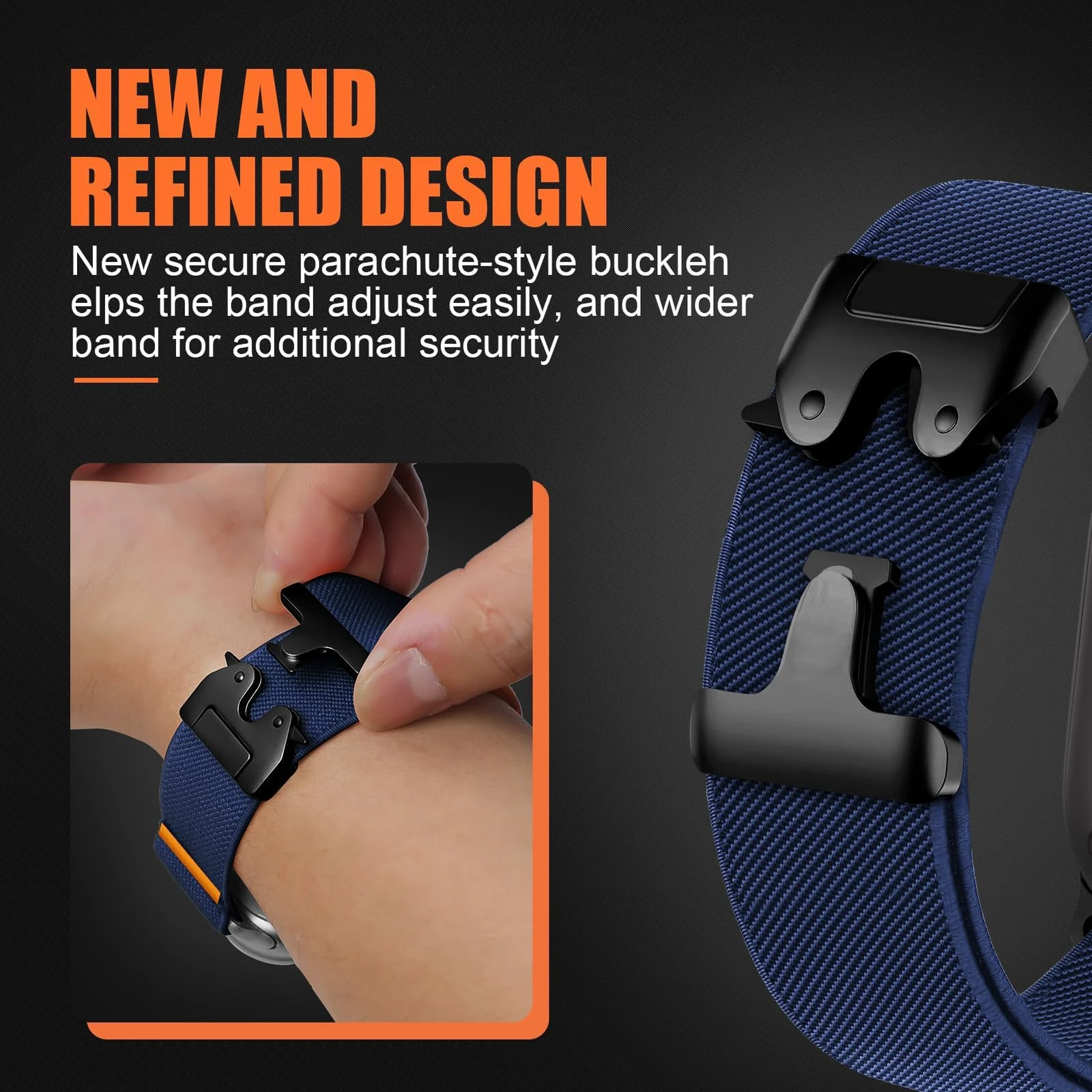 DL3 Mobilak Stretchy Nylon Strap for Apple Watch Ultra 3 2 1 Strap 49mm 46mm 45mm 44mm 42mm iWatch Straps for Men Women, Parachute Clasp Elastic Sport Band for Apple Watch Series 11 10 9 8 7 6 5 4 3 SE/2 - Blue