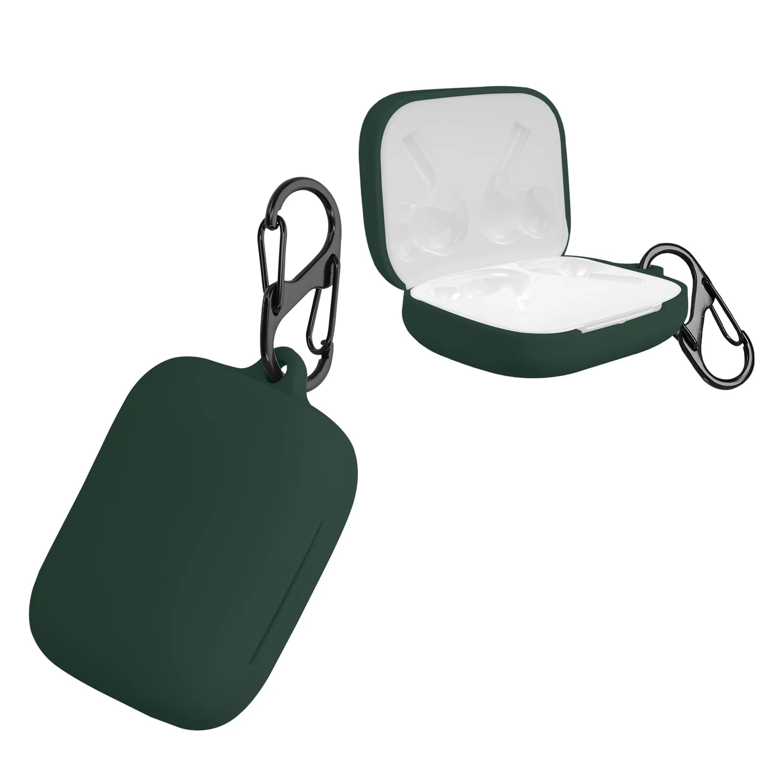 DL3 Mobilak Silicone Case Compatible with OnePlus Buds Pro Earbuds, Soft Silicone Protective Case Cover, Shockproof Sleeve with Carabiner - Green